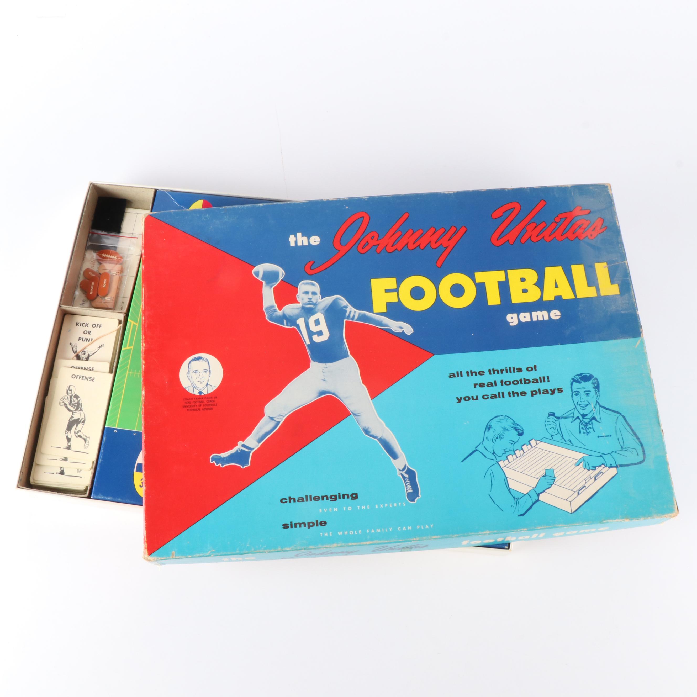 Vintage Johnny Unitas Football Game in a Collection of Football Board Games