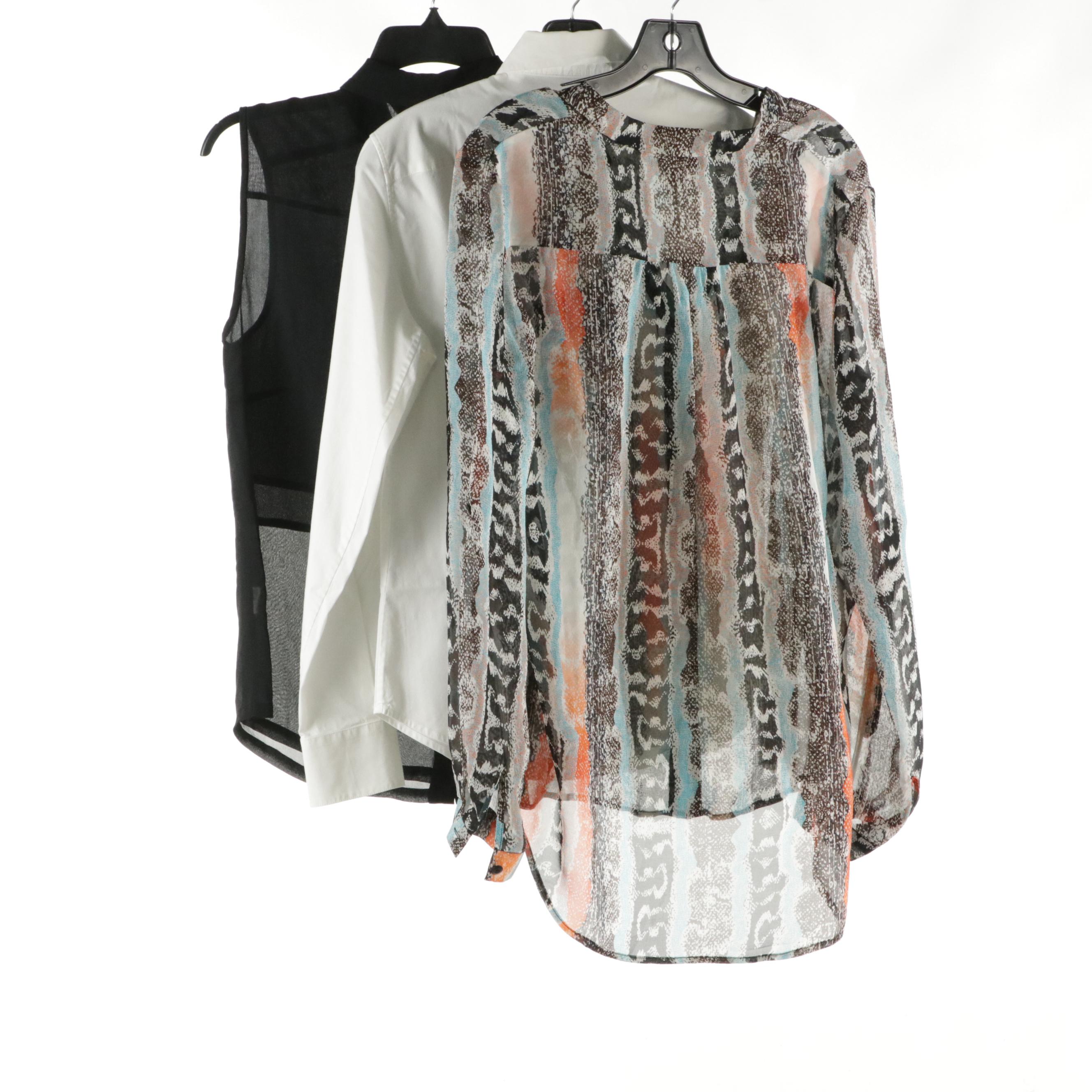 Loro Piana, Diane Von Furstenberg and Trina Turk Silk & Cotton Button-Down Tops