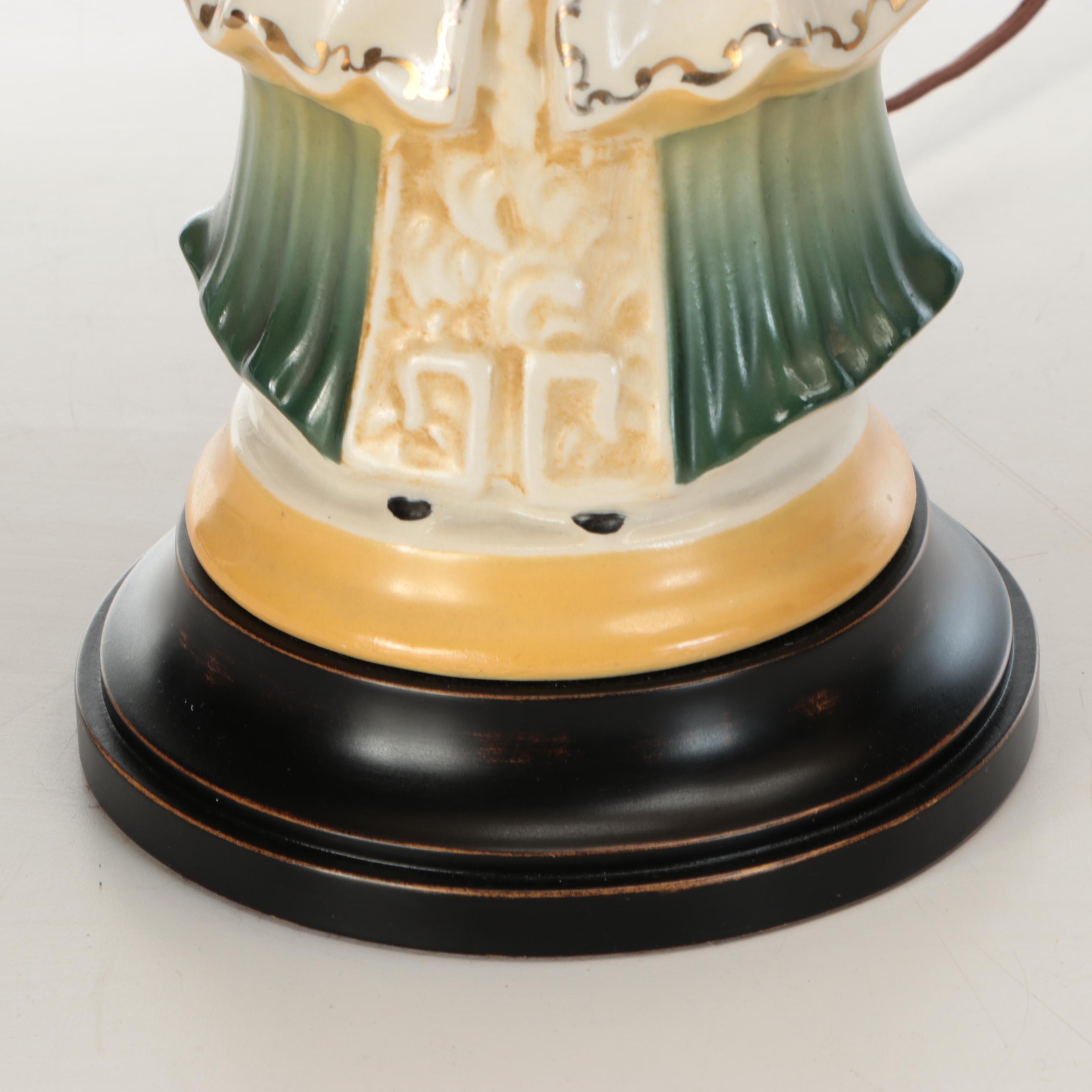 Qing Dynasty Courtier Figural Table Lamps