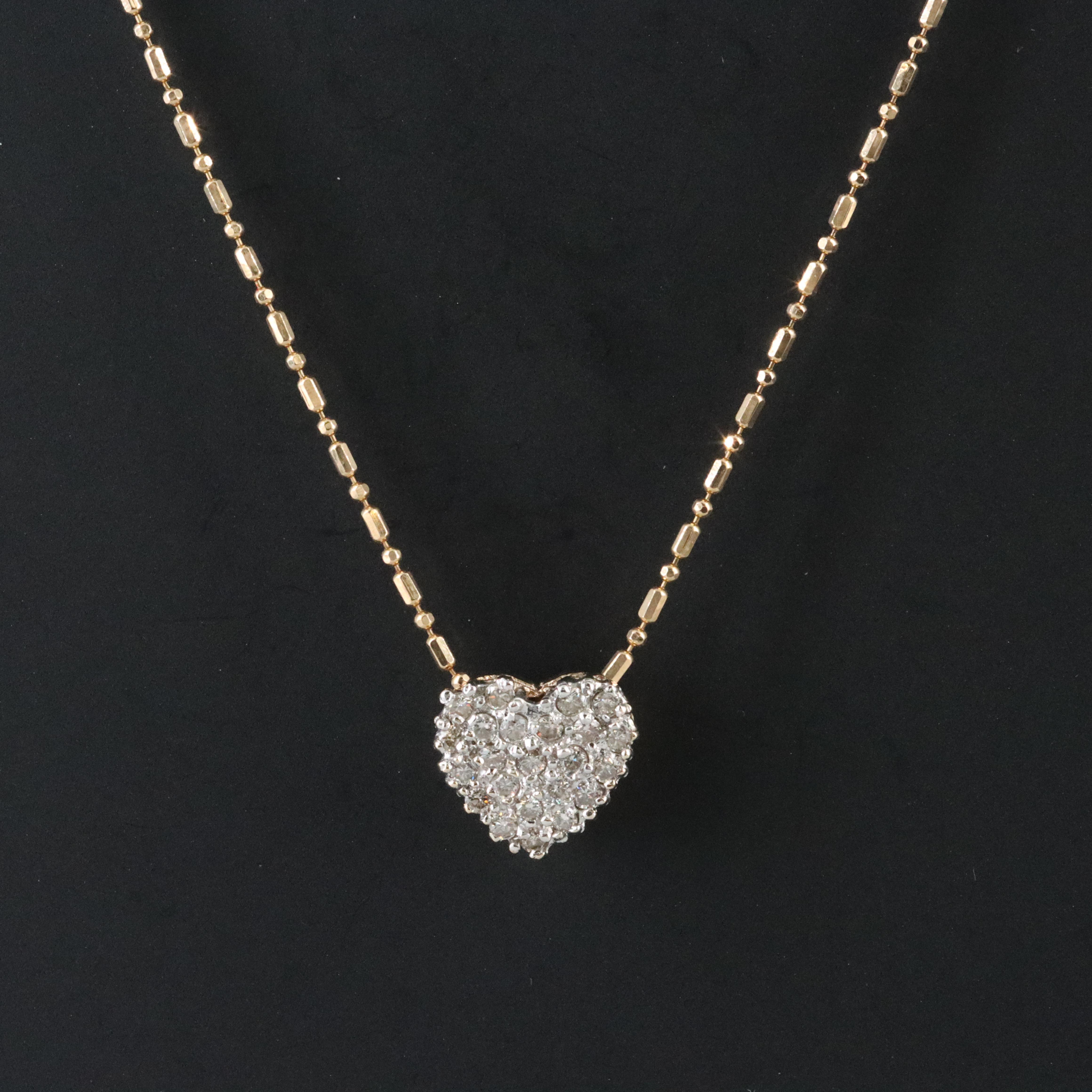 14K 0.47 CTW Diamond Heart Pendant Necklace