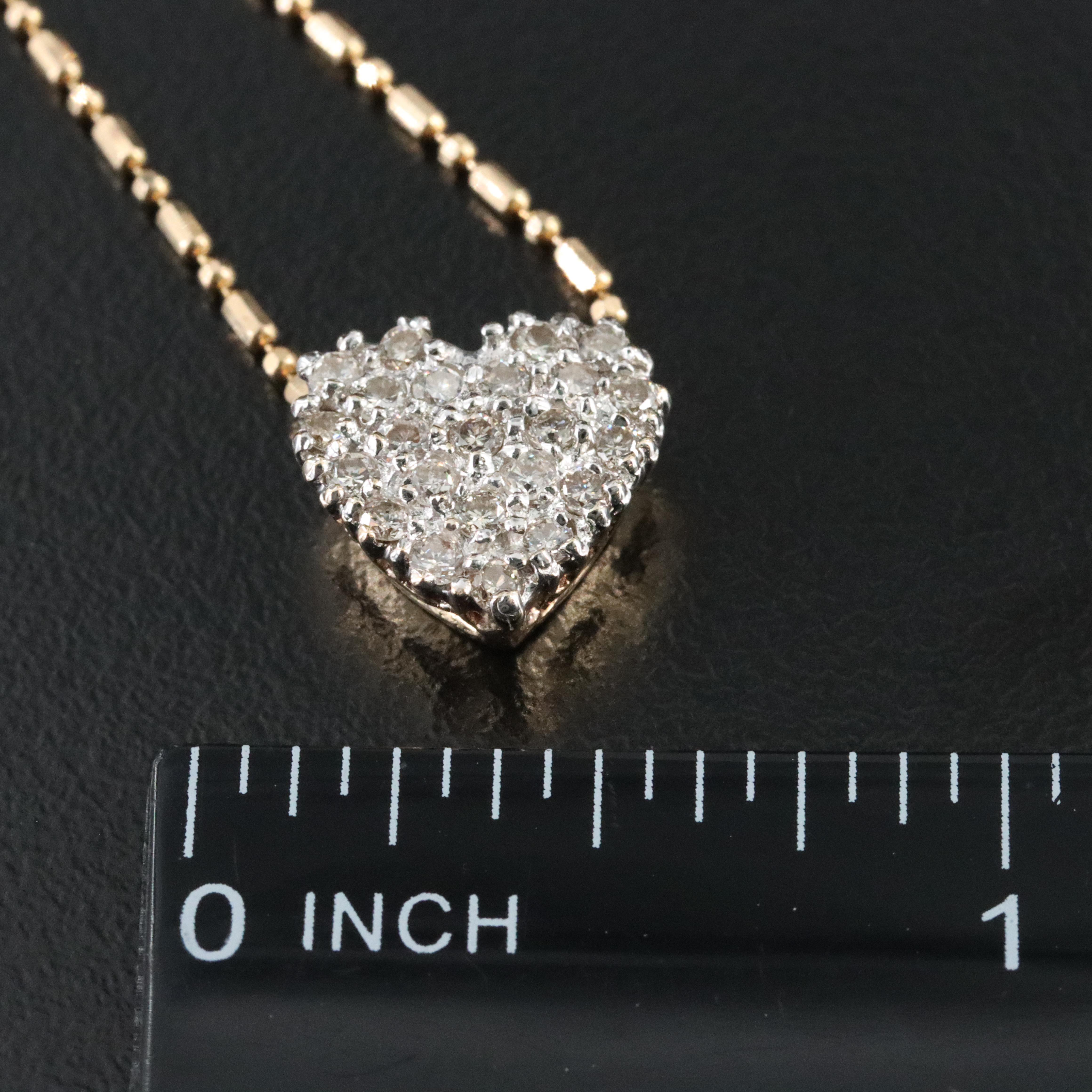 14K 0.47 CTW Diamond Heart Pendant Necklace