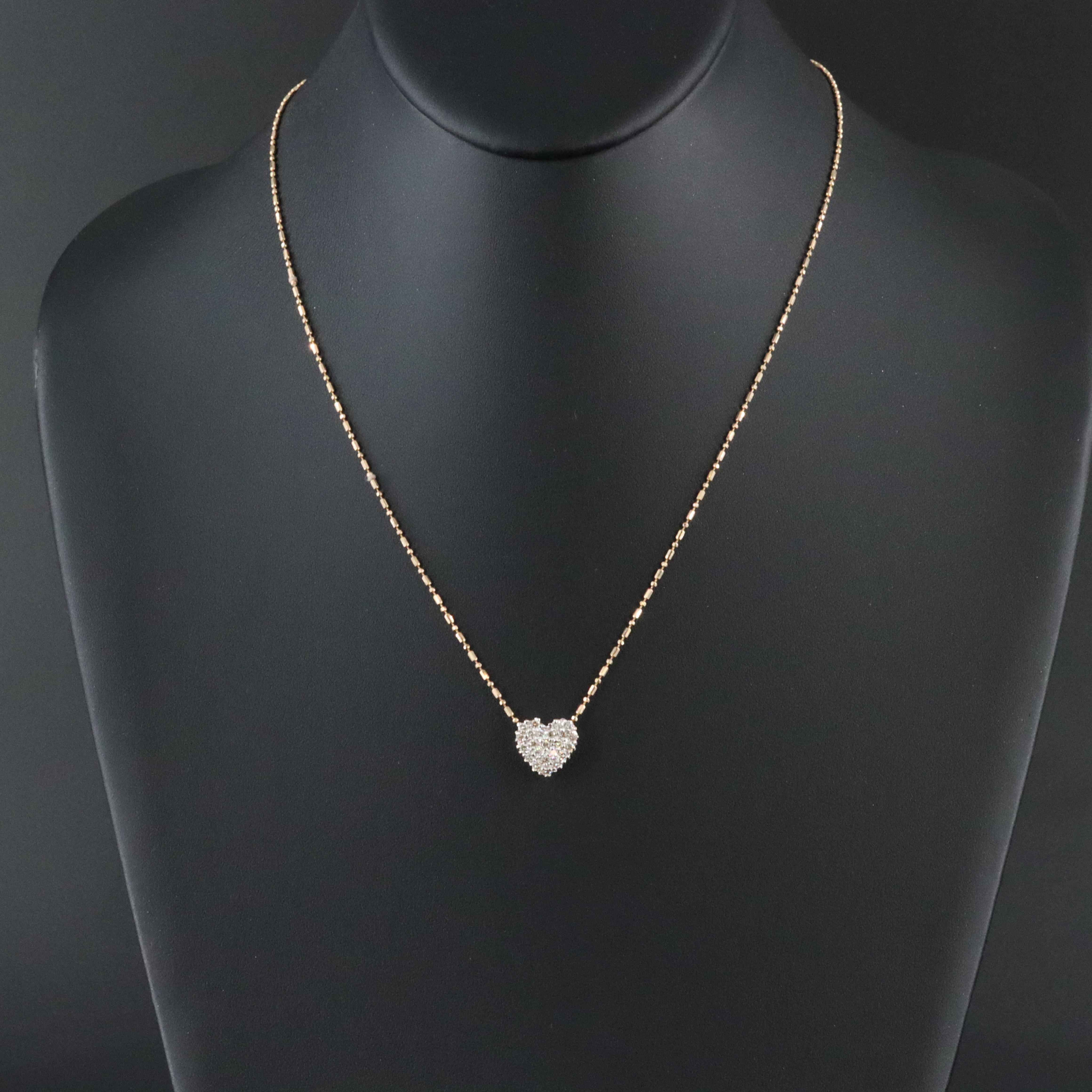 14K 0.47 CTW Diamond Heart Pendant Necklace