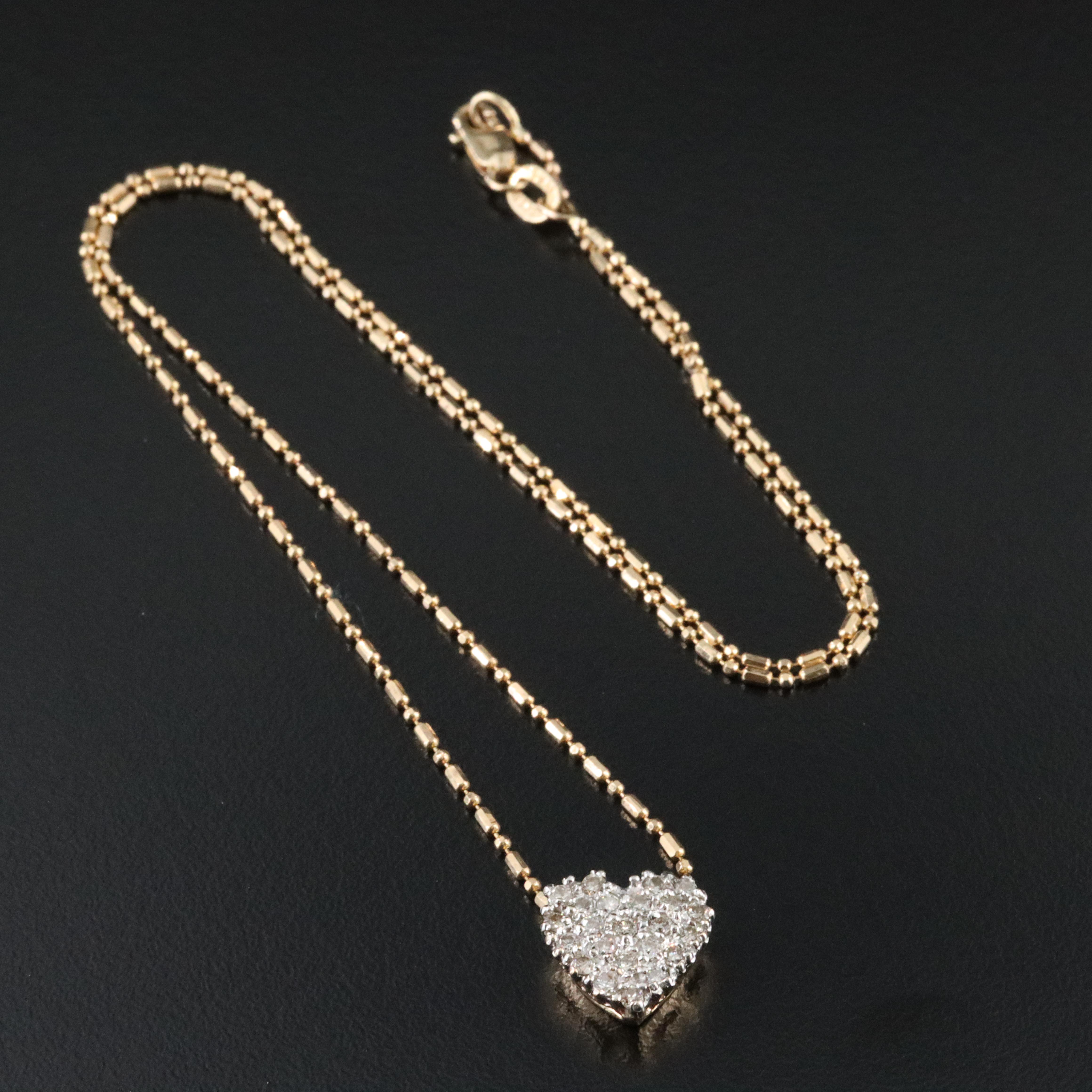 14K 0.47 CTW Diamond Heart Pendant Necklace