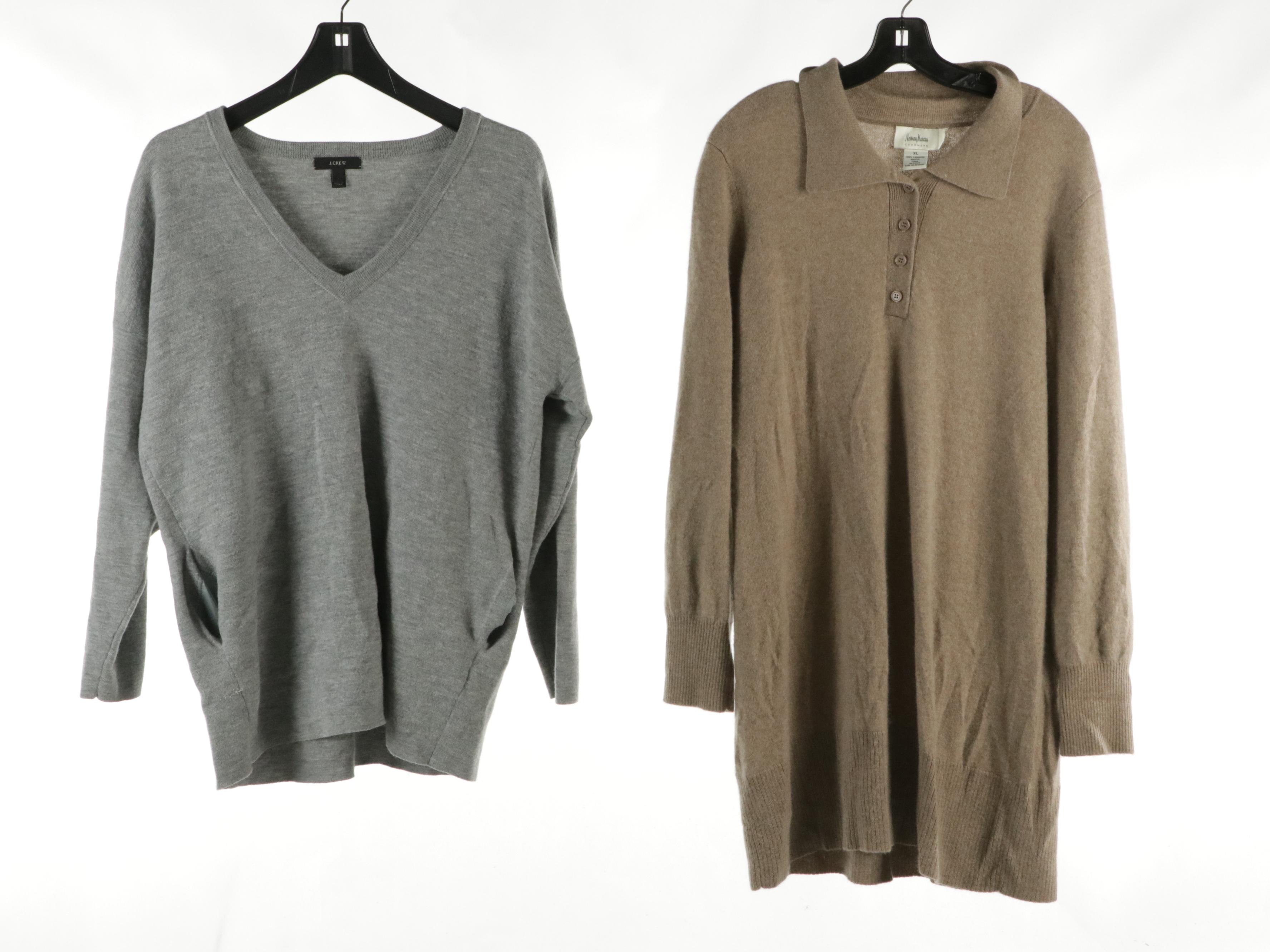 The Row Scoop Neck Wool Sweater, Neiman Marcus Cashmere Sweater Dress, and More