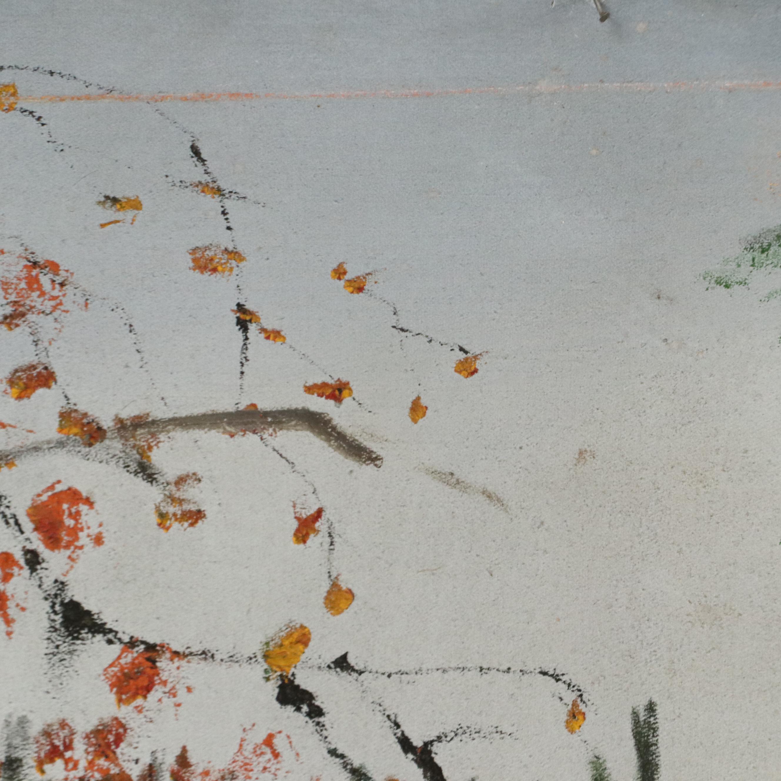 Large-Scale River Landscape Oil Painting of Bridge, Late 20th Century