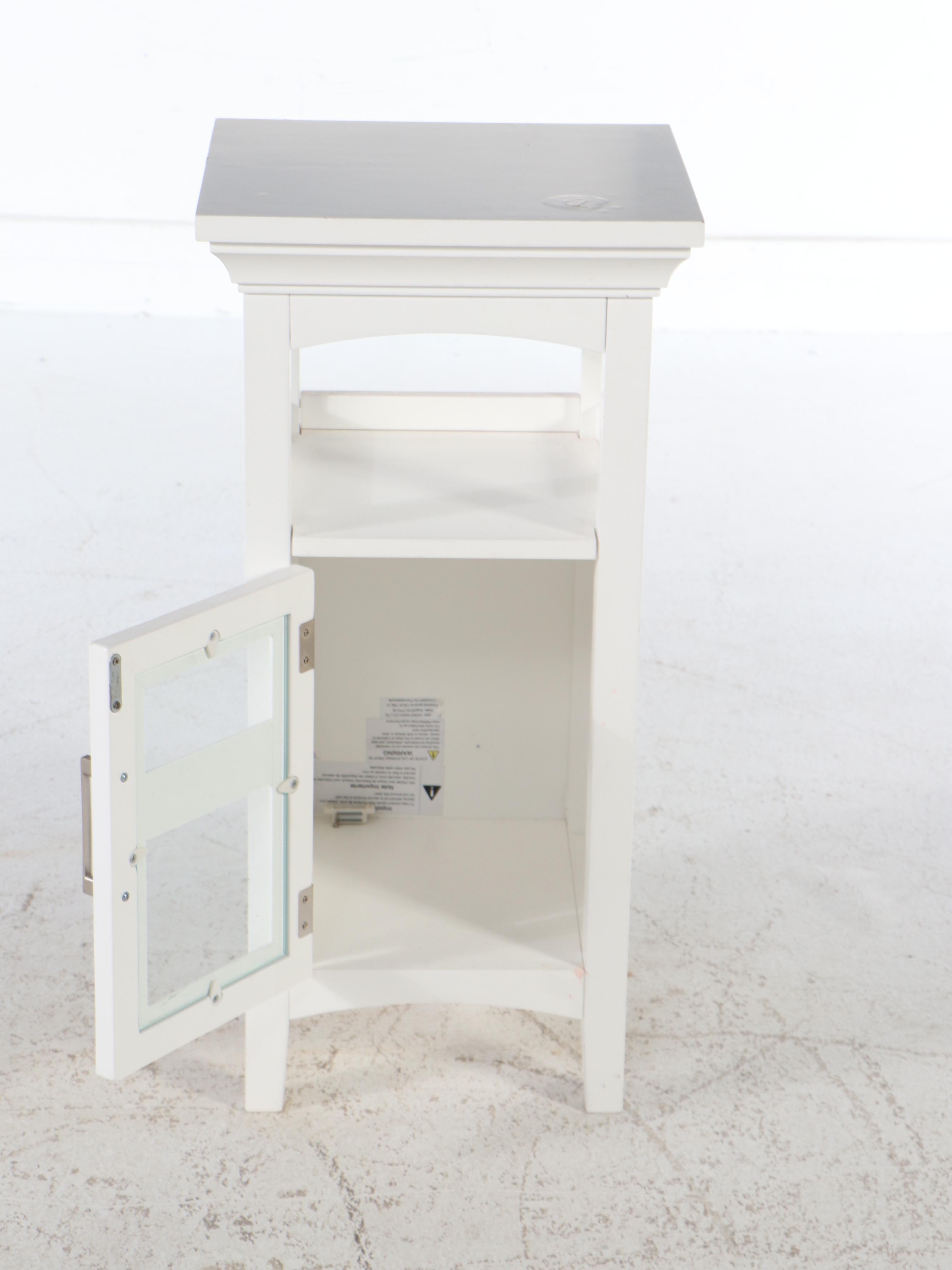 Contemporary Desk and Painted Wood Side Stand