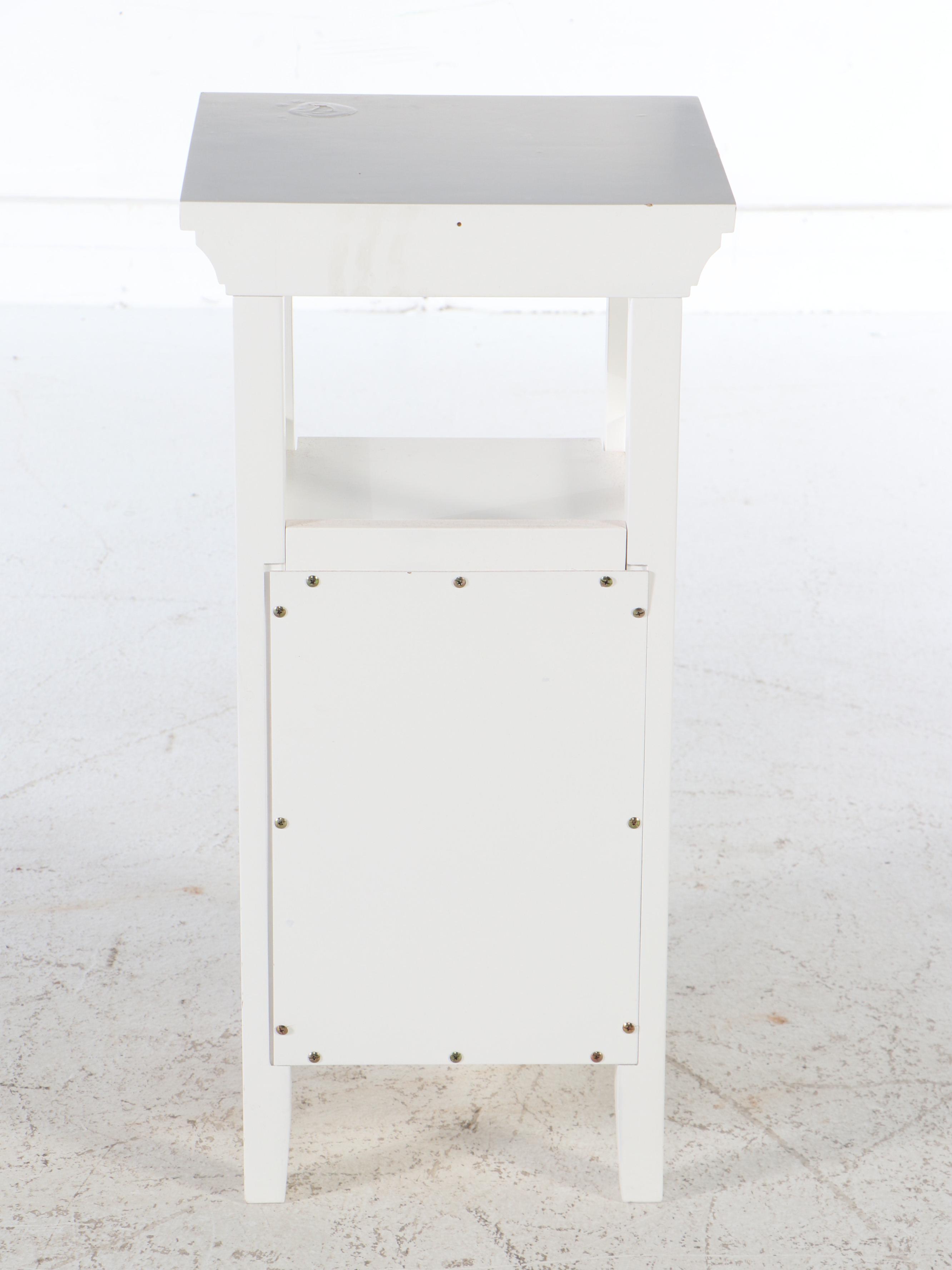 Contemporary Desk and Painted Wood Side Stand