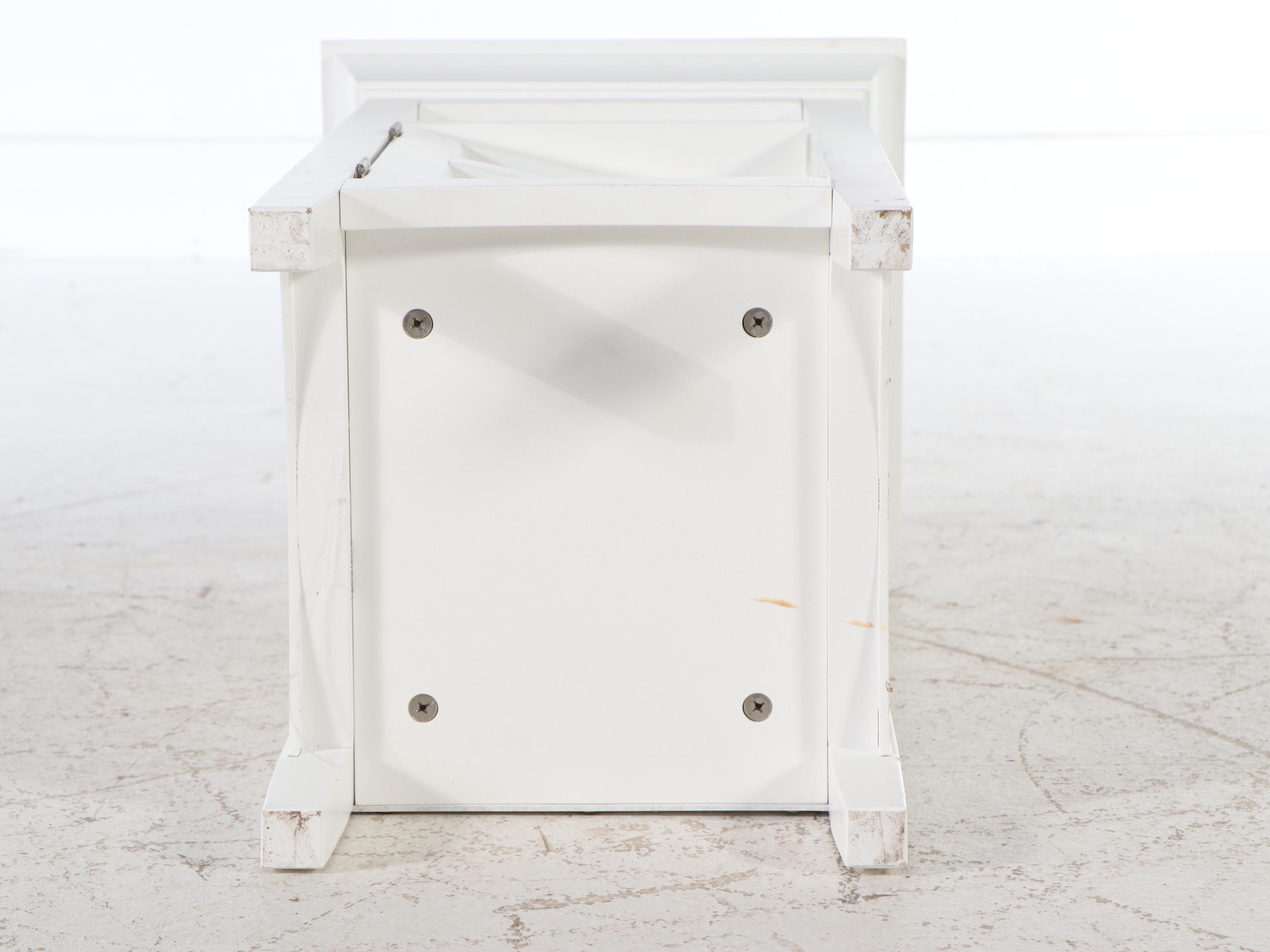 Contemporary Desk and Painted Wood Side Stand