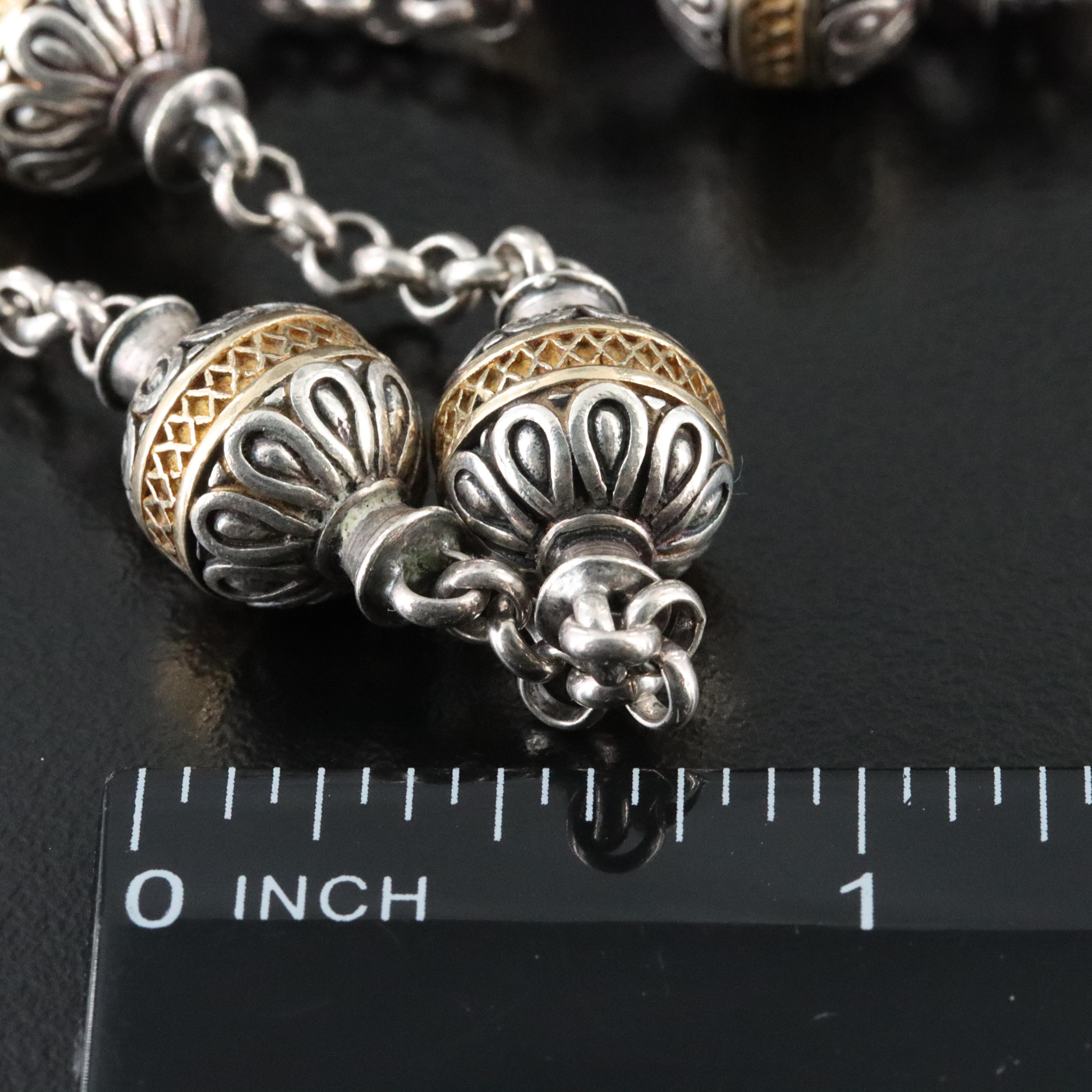 Konstantino Sterling and 18K Ball Station Necklace