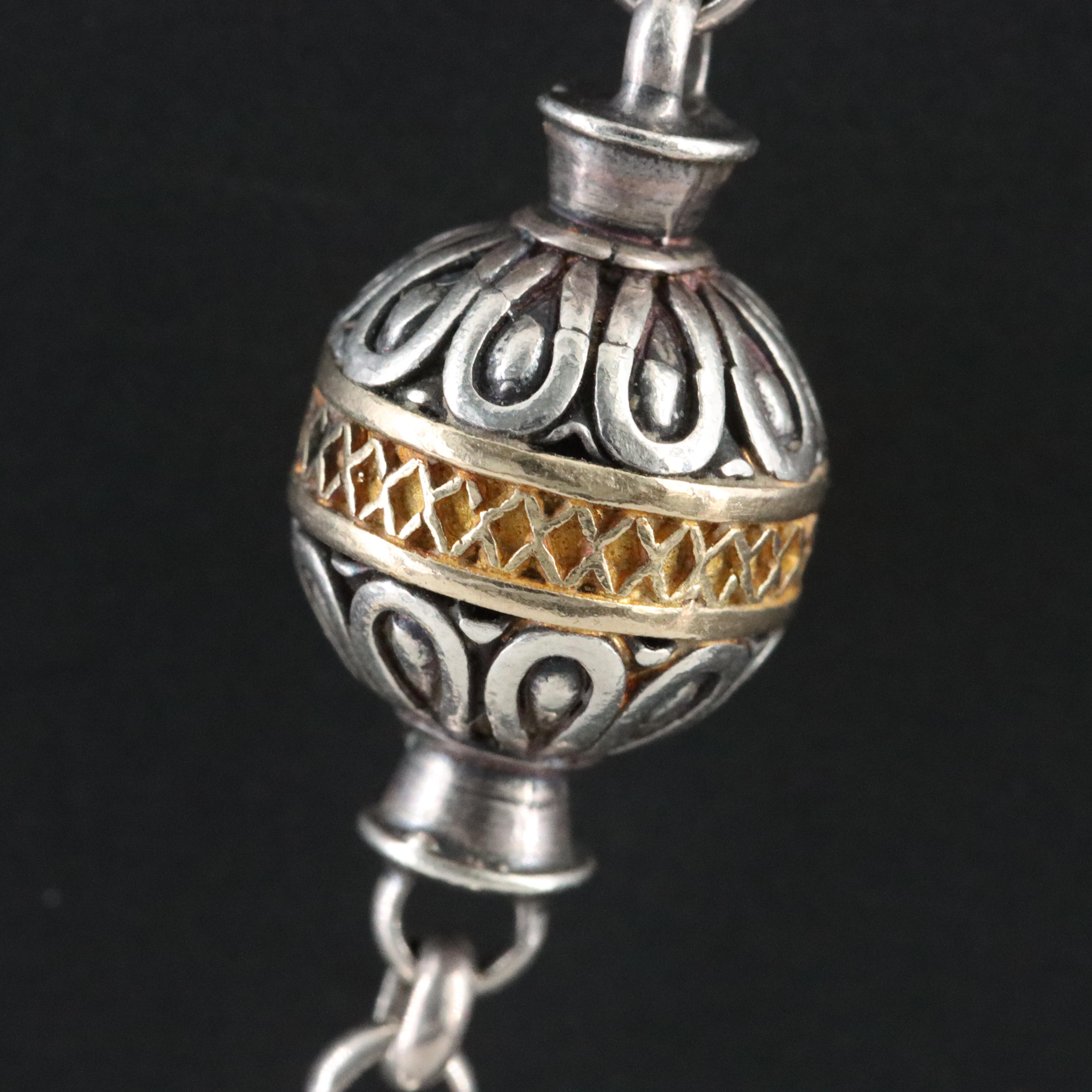 Konstantino Sterling and 18K Ball Station Necklace