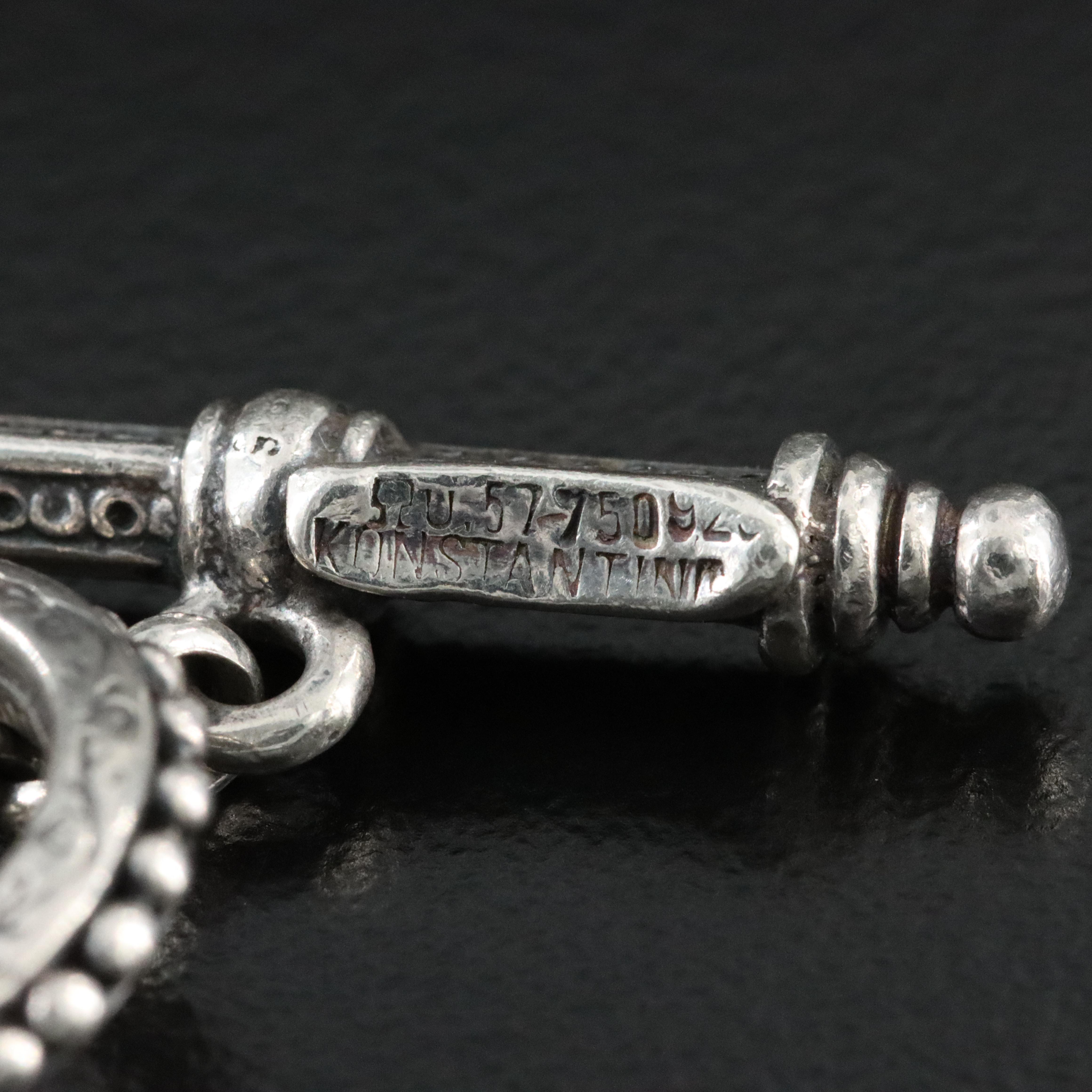 Konstantino Sterling and 18K Ball Station Necklace