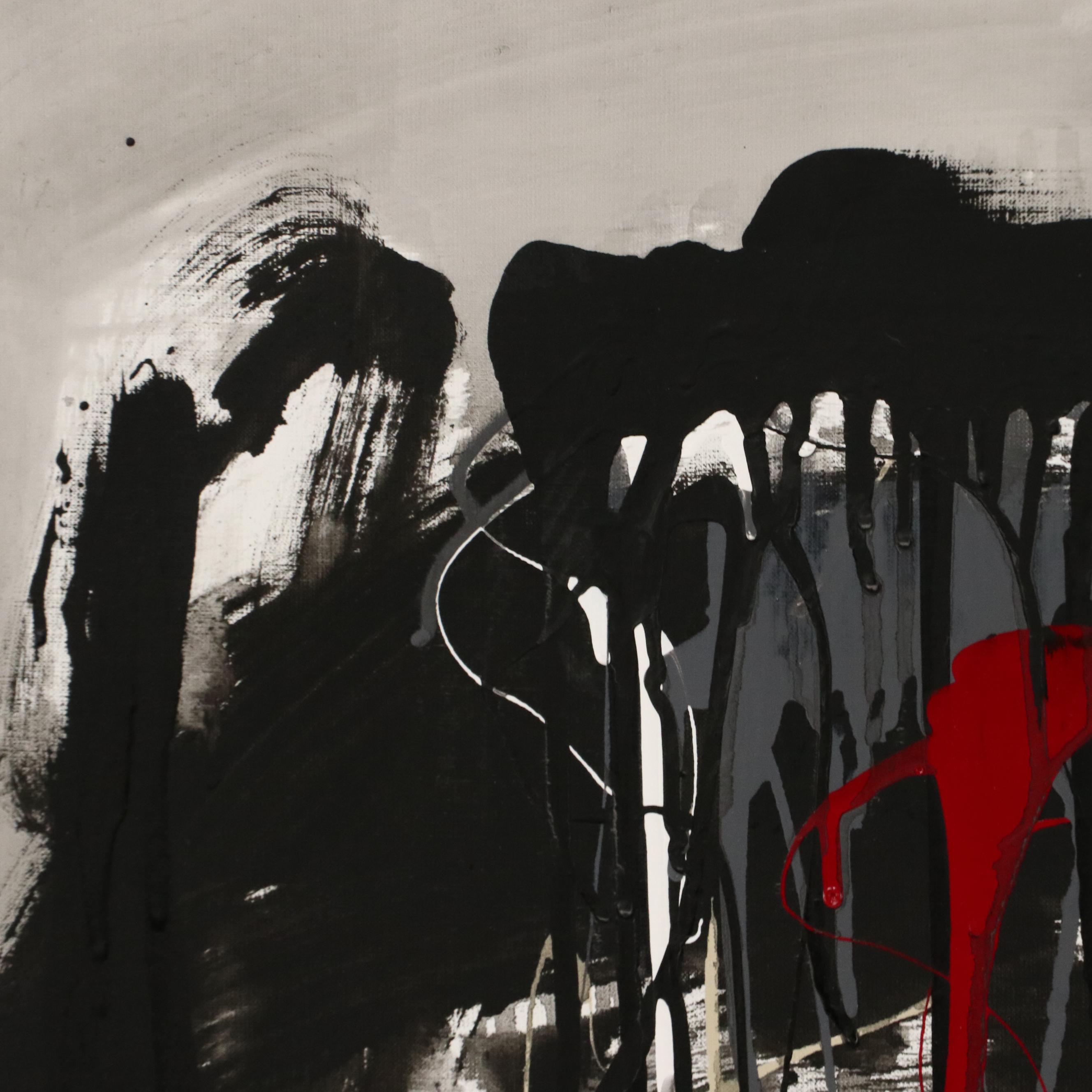 David Applegate Abstract Acrylic Painting with Paint Drips, 21st Century