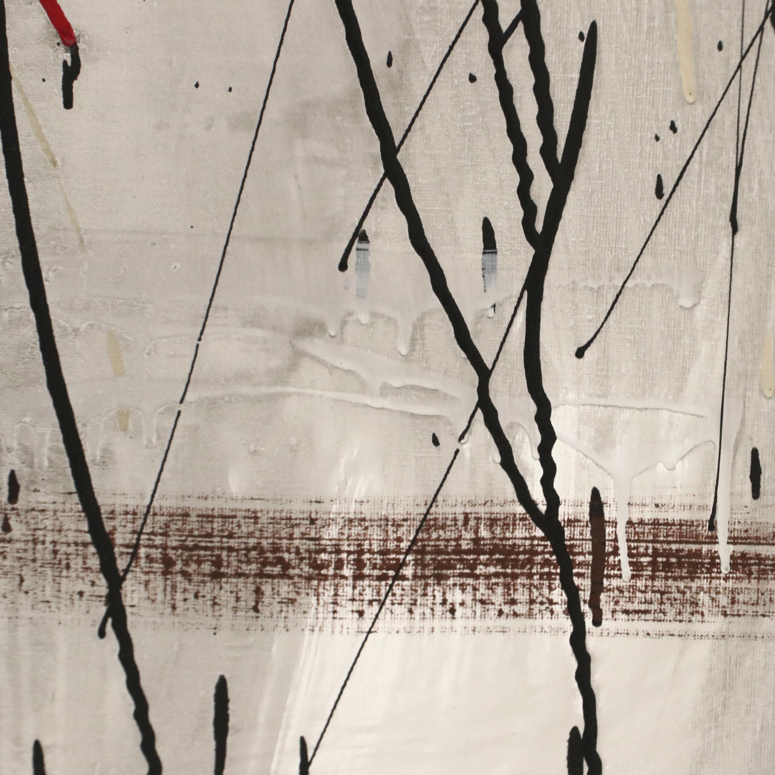 David Applegate Abstract Acrylic Painting with Paint Drips, 21st Century