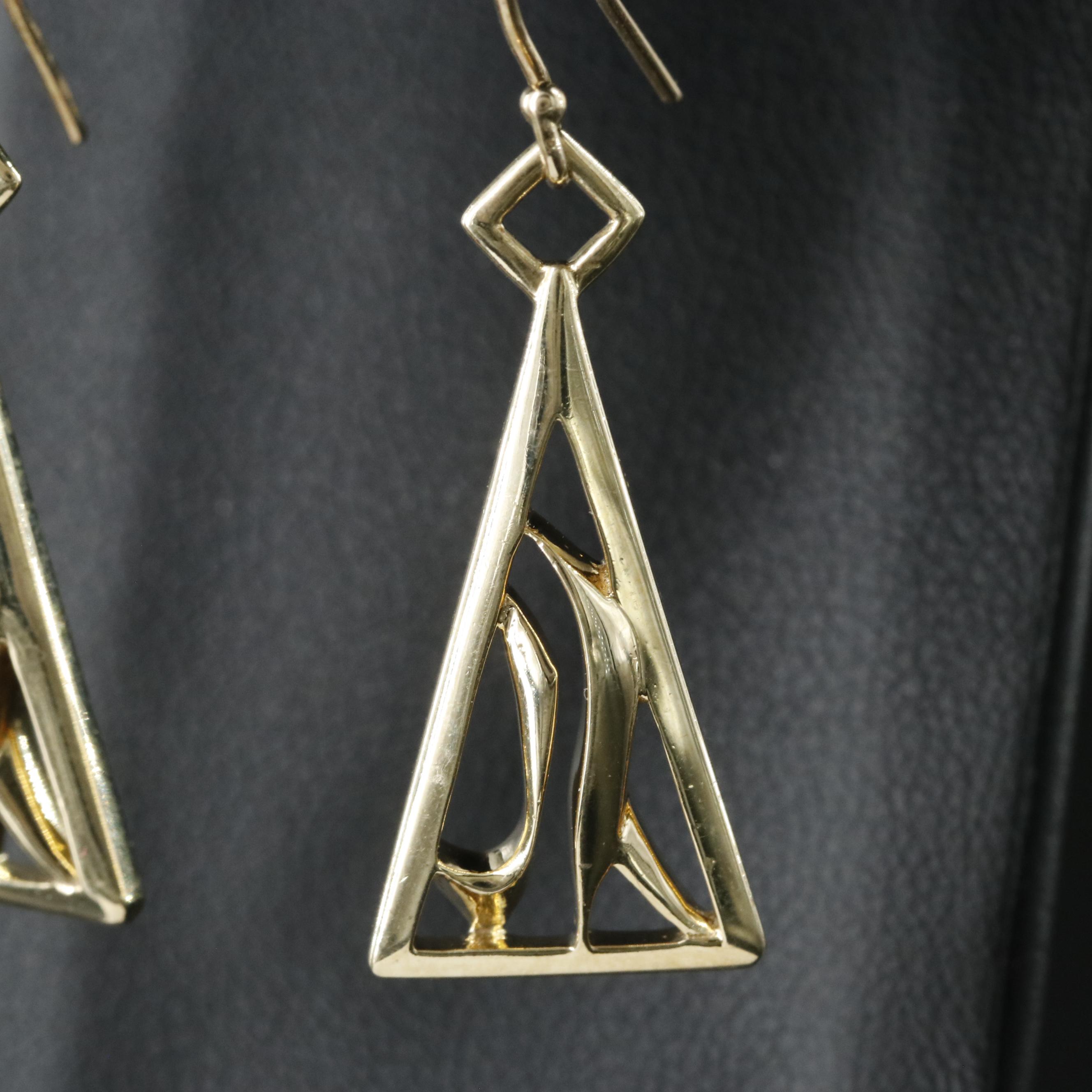 John Atencio 14K JA Signature Triangular Earrings