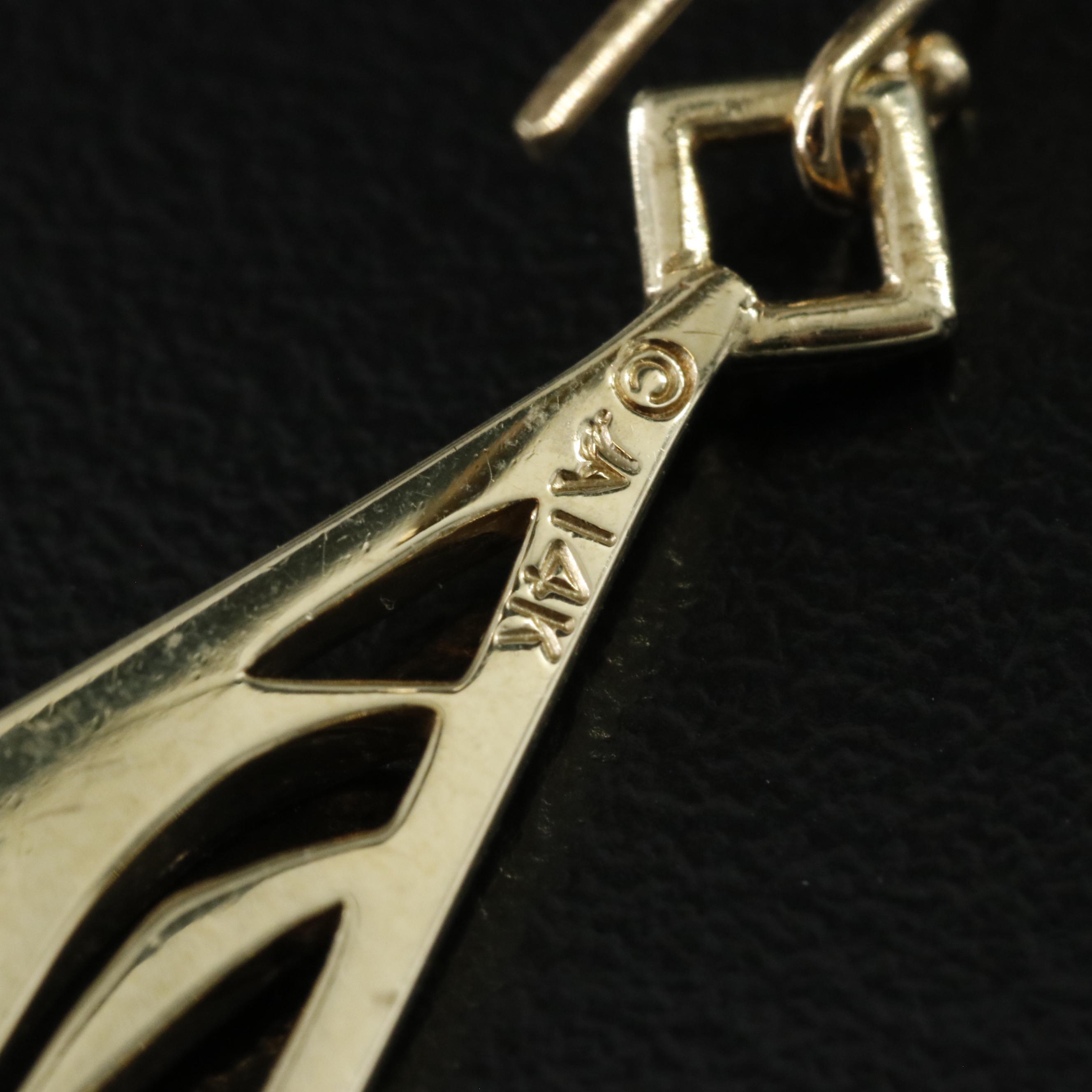 John Atencio 14K JA Signature Triangular Earrings