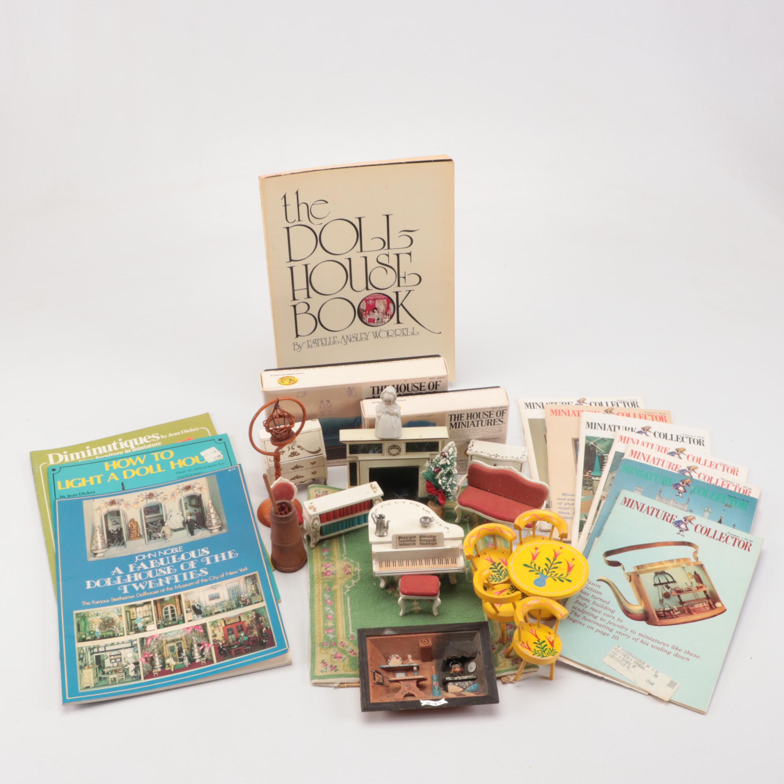 "The Doll House Book" with Doll House Furniture and More Books