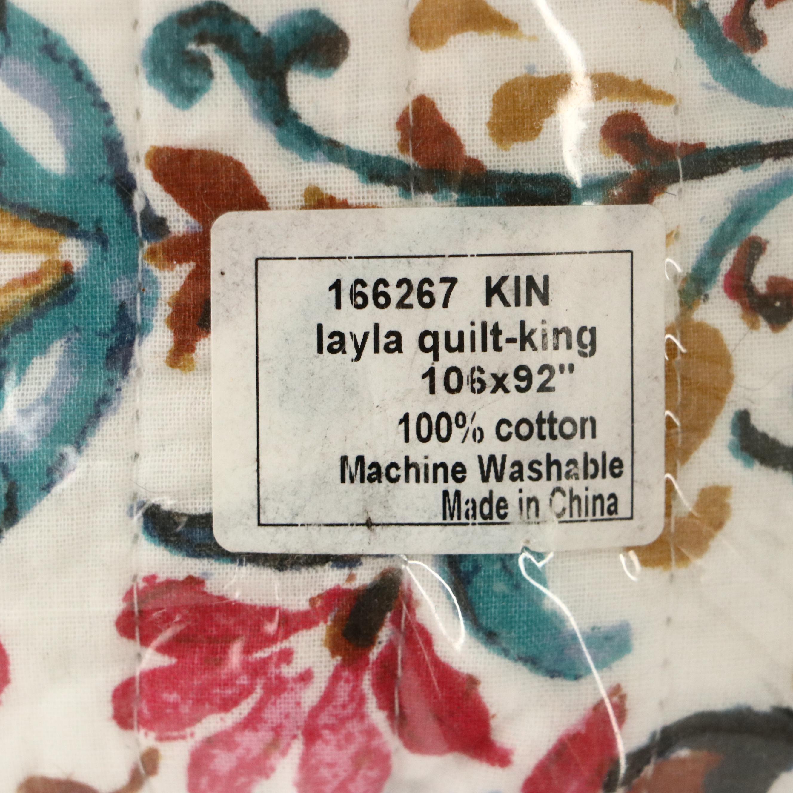 Grandin Road "Layla" King Sized Quilt and Shams