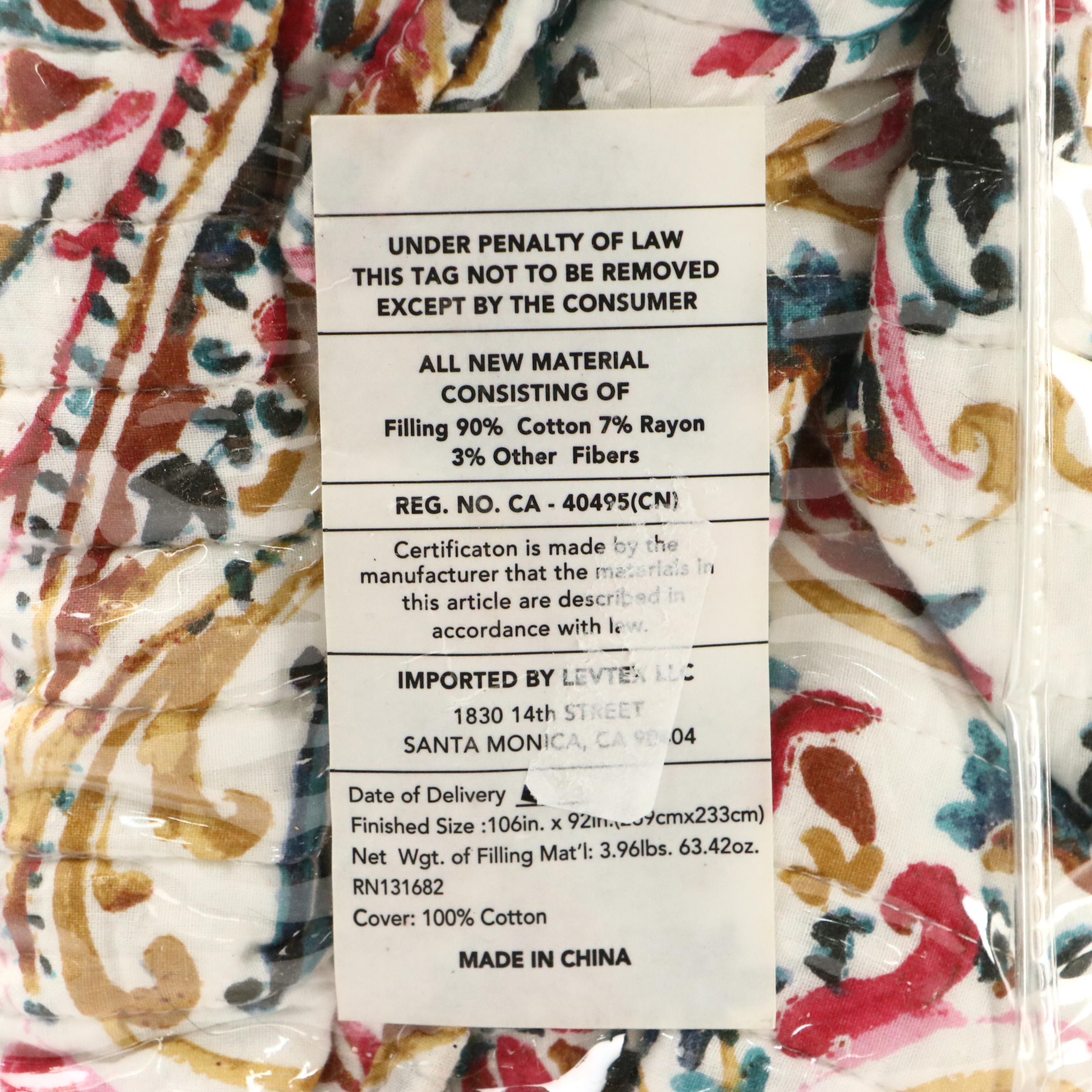 Grandin Road "Layla" King Sized Quilt and Shams