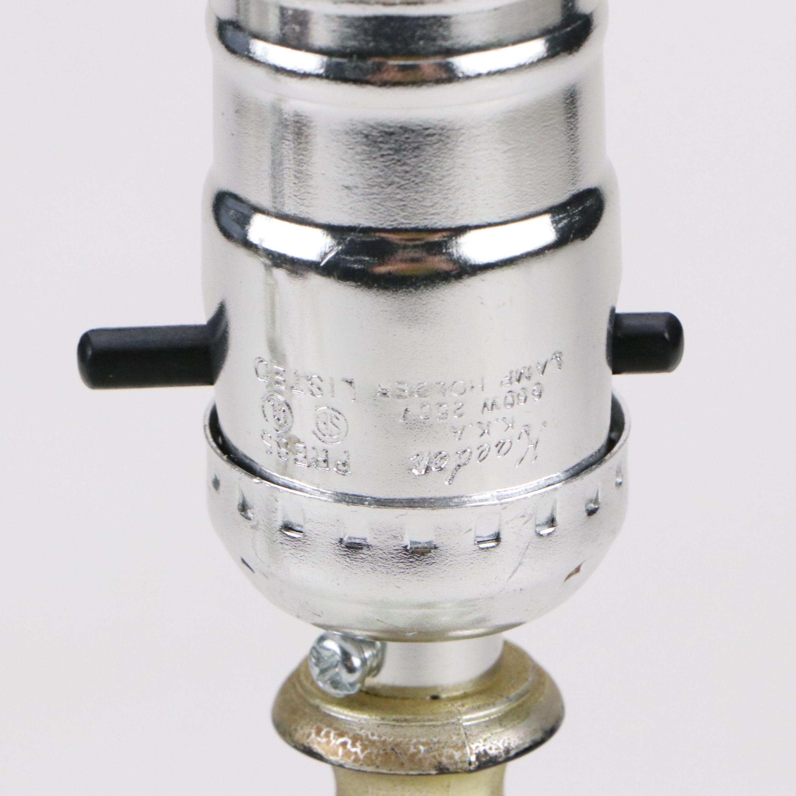 Pair of Hollywood Regency Glass Boudoir Lamps with Paneled Bell Shades