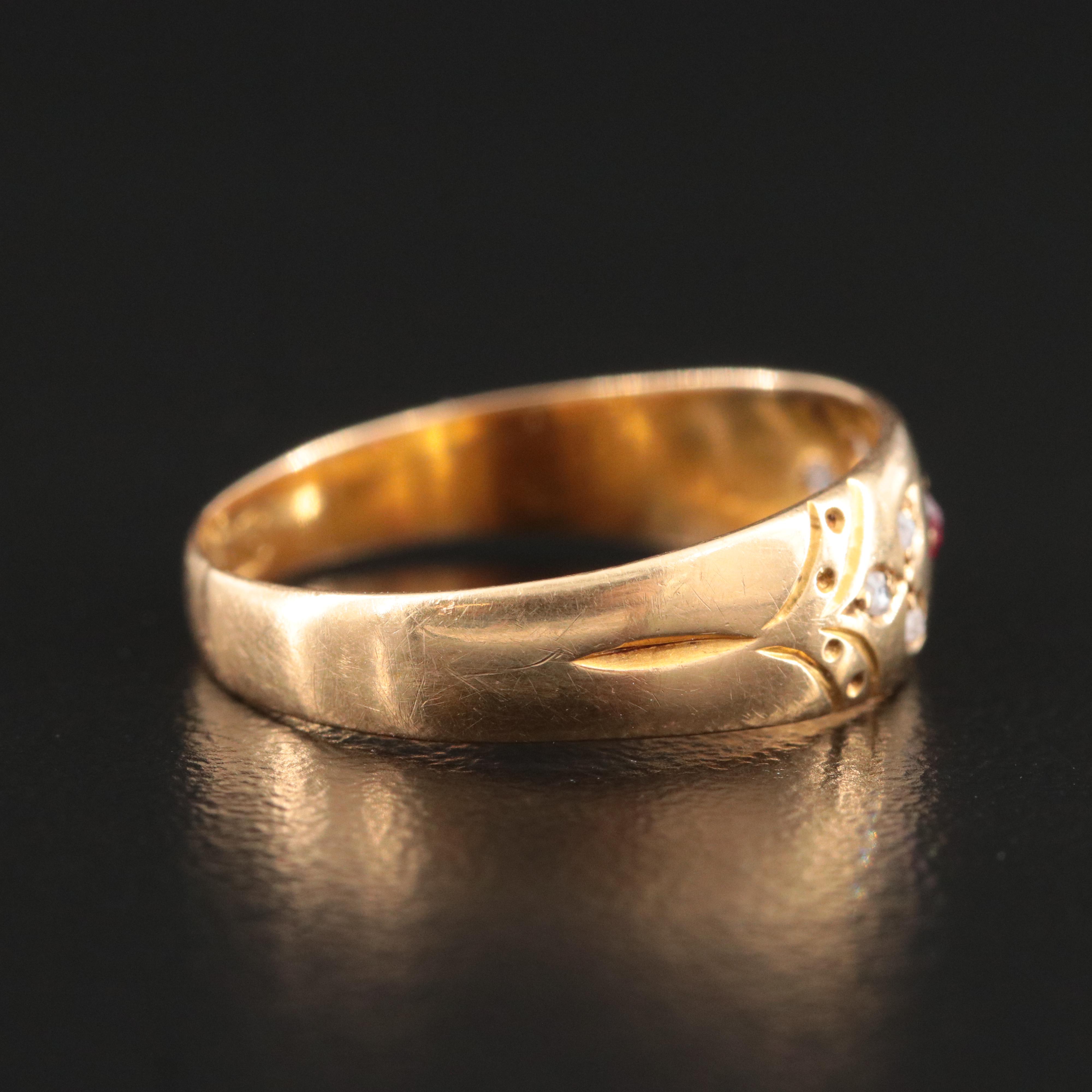 Antique 18K Ruby and Diamond Ring