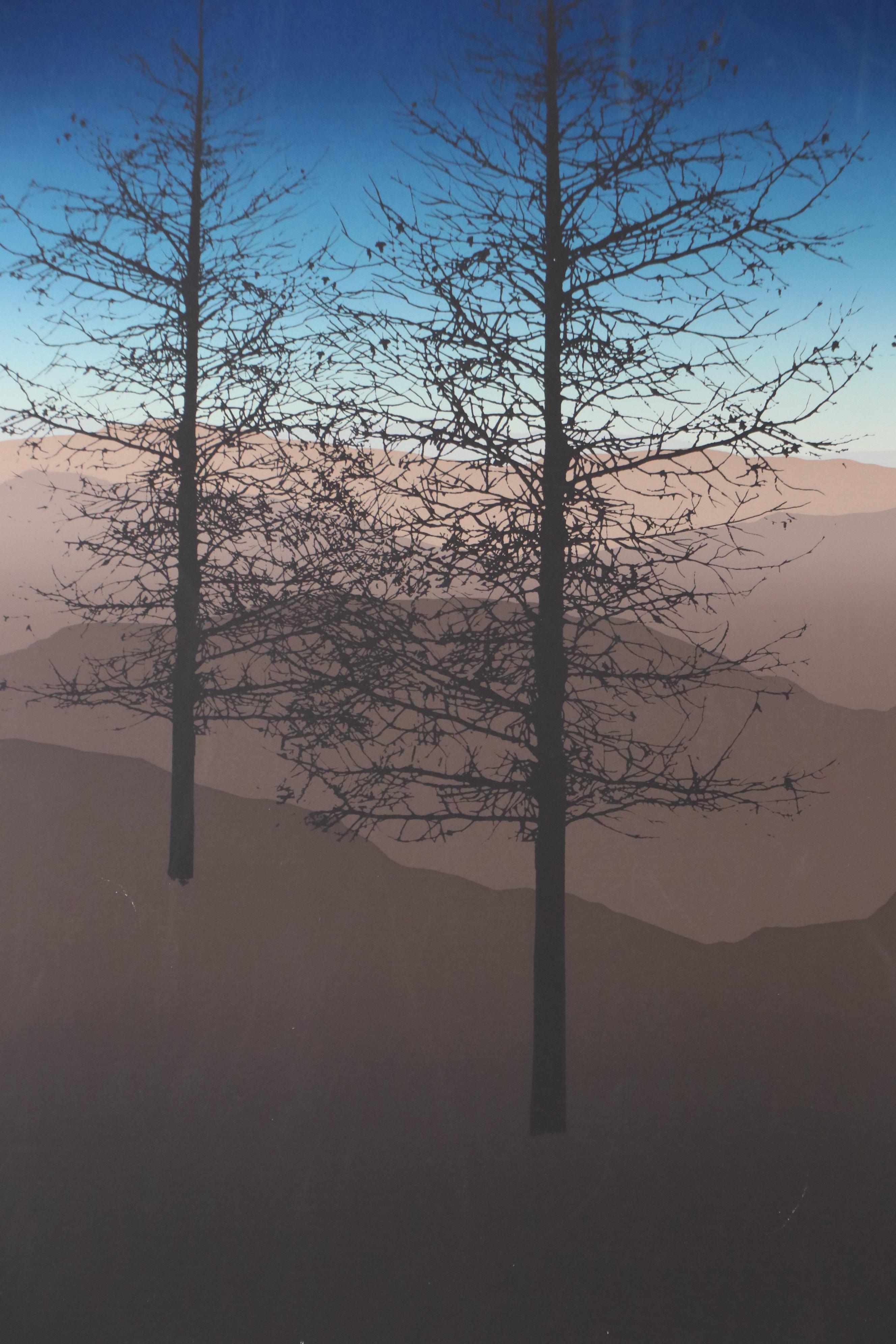 Wilderness Landscape Serigraph "Last Light," Late 20th Century