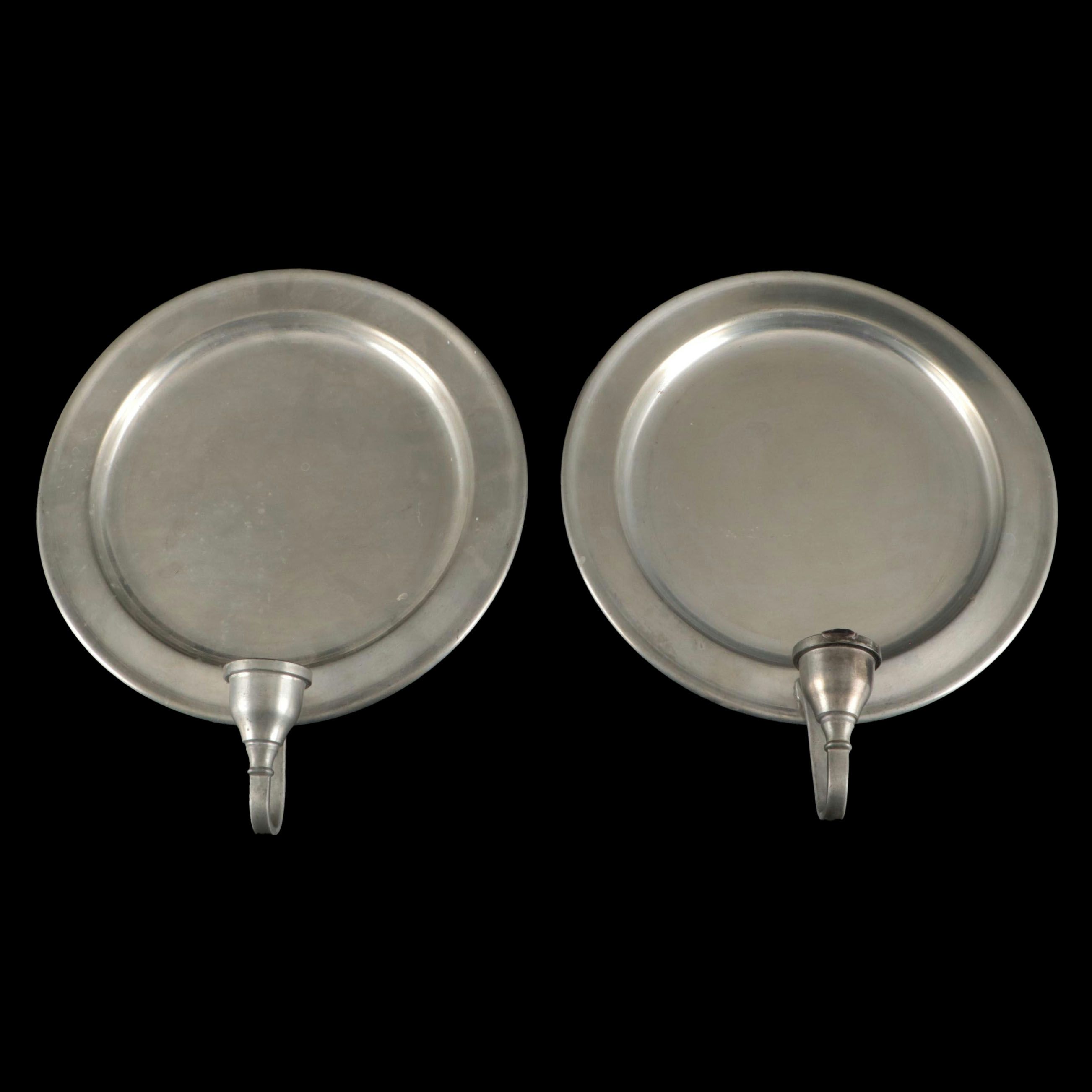 Woodbury Pewterers Plate Candlestick Sconces