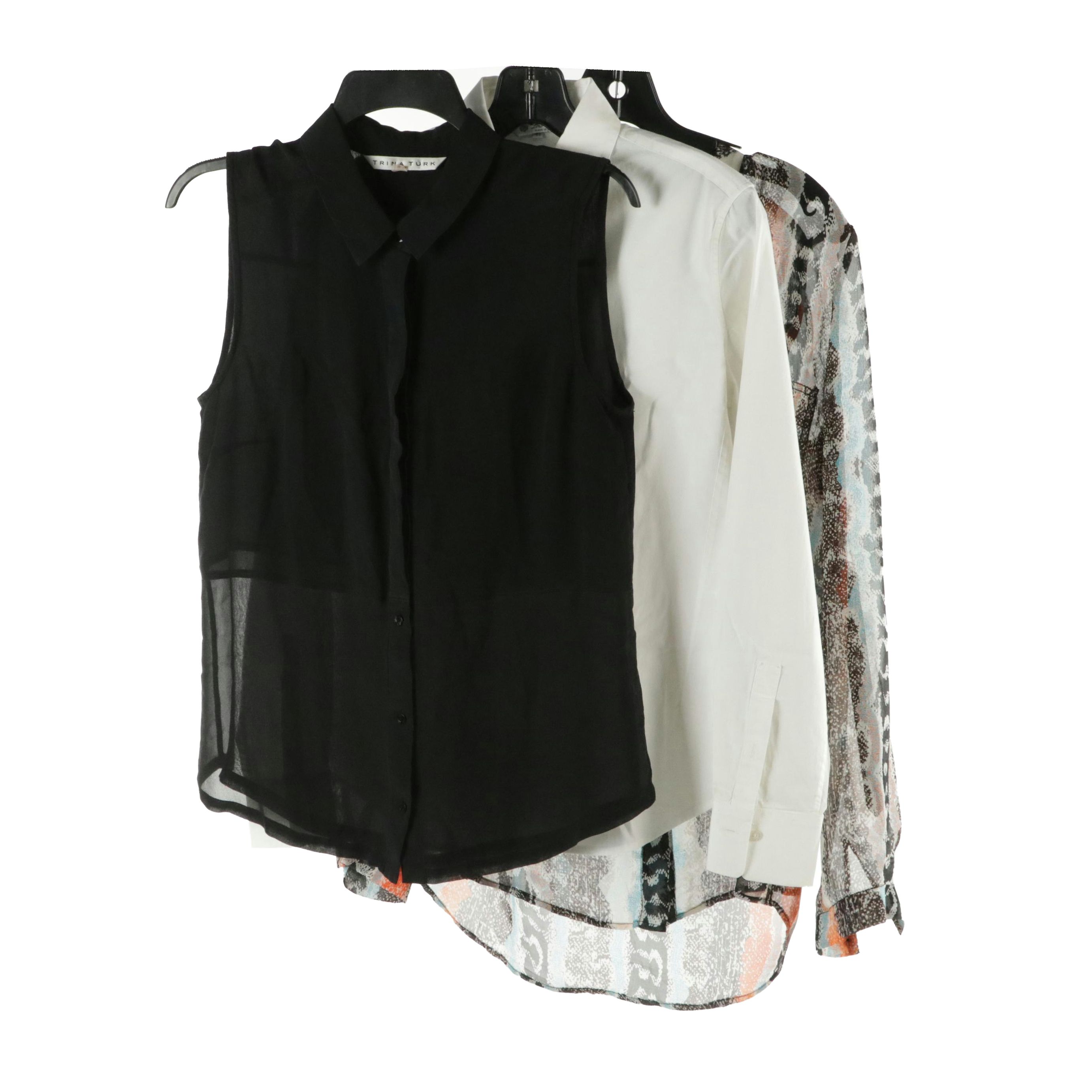 Loro Piana, Diane Von Furstenberg and Trina Turk Silk & Cotton Button-Down Tops