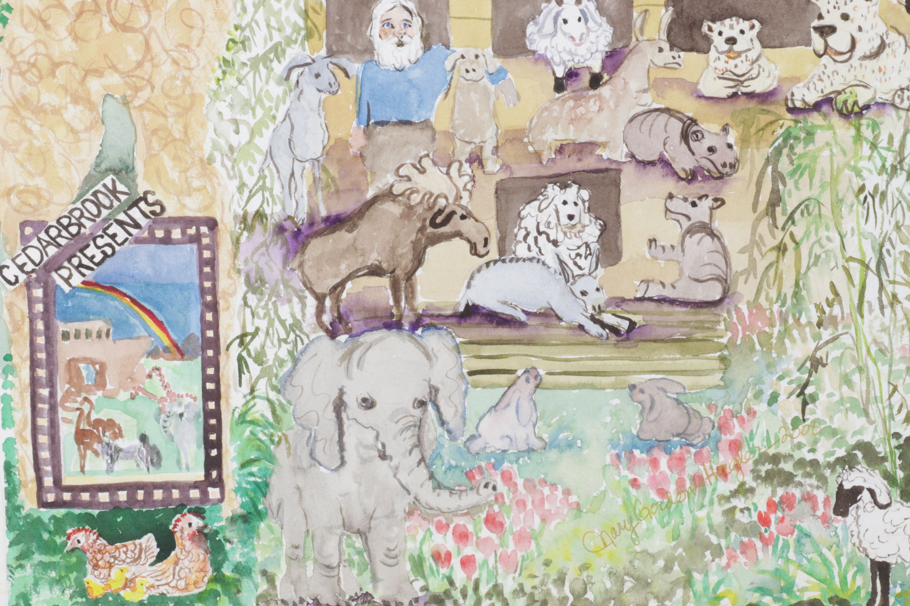 Mary Gordon-Hagler Scene of Animals Boarding Noah's Ark, 2008