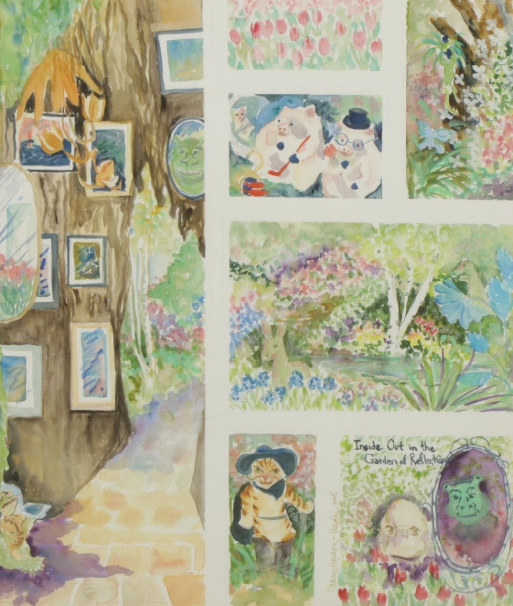 Mary Gordon-Hagler Watercolor Painting Inspired by Dreamworks "Shrek", 2005