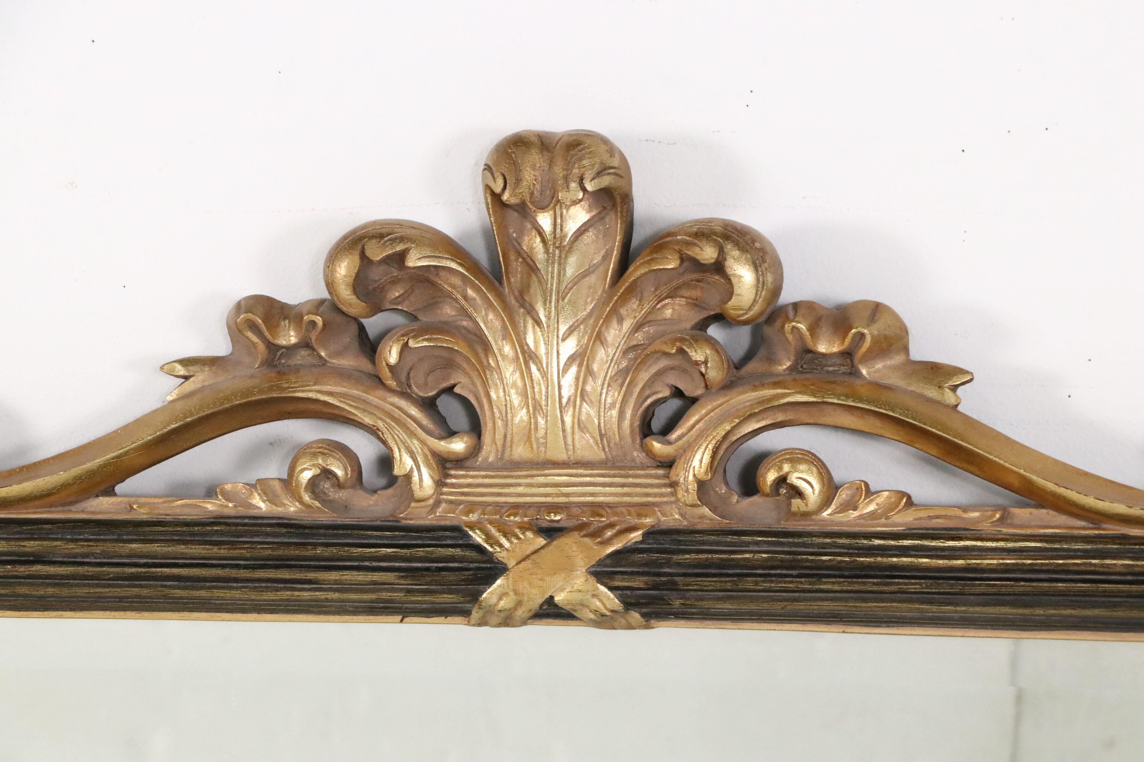 Uttermost French La Barge Style Black and Gilt Finished Wall Mirror