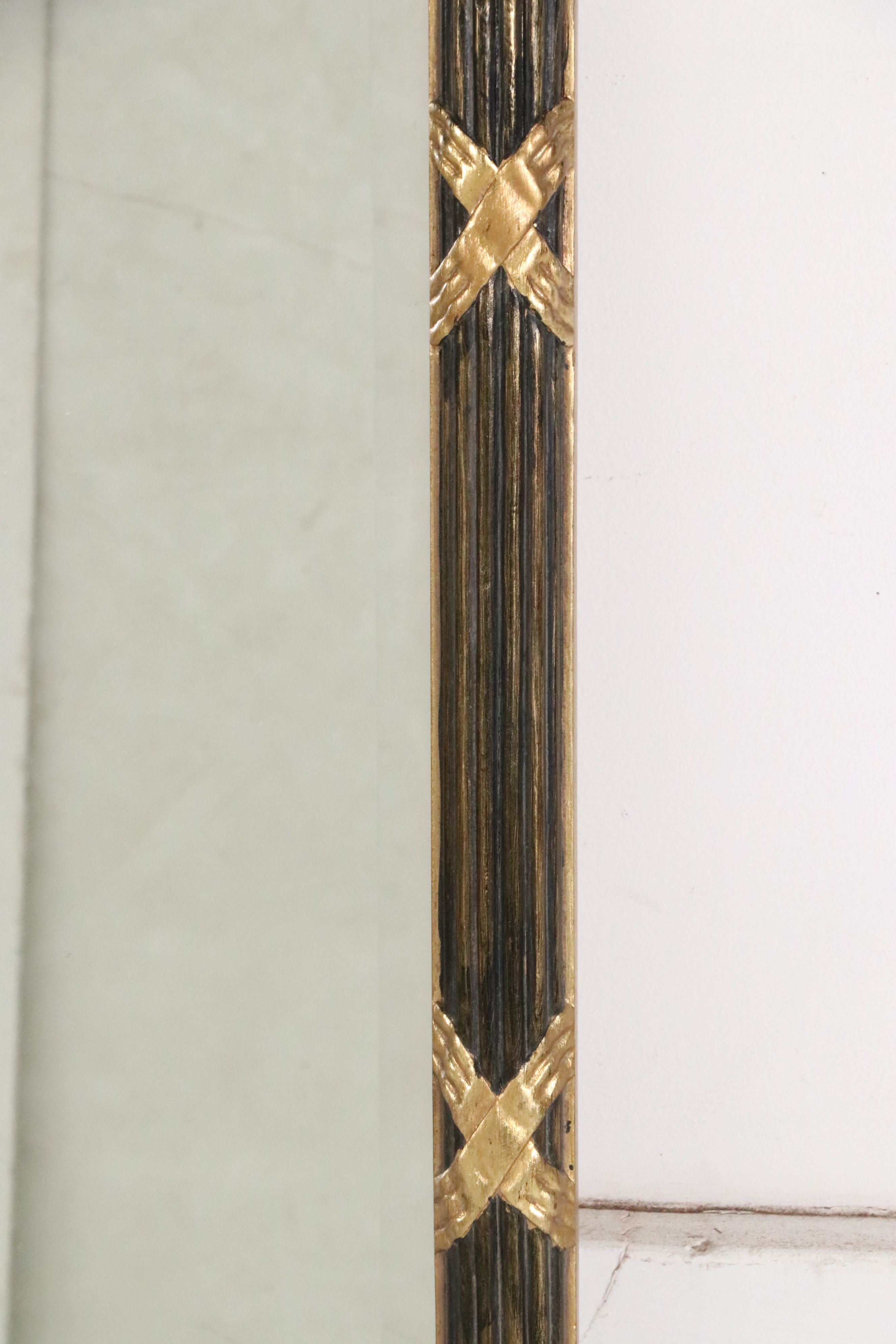 Uttermost French La Barge Style Black and Gilt Finished Wall Mirror