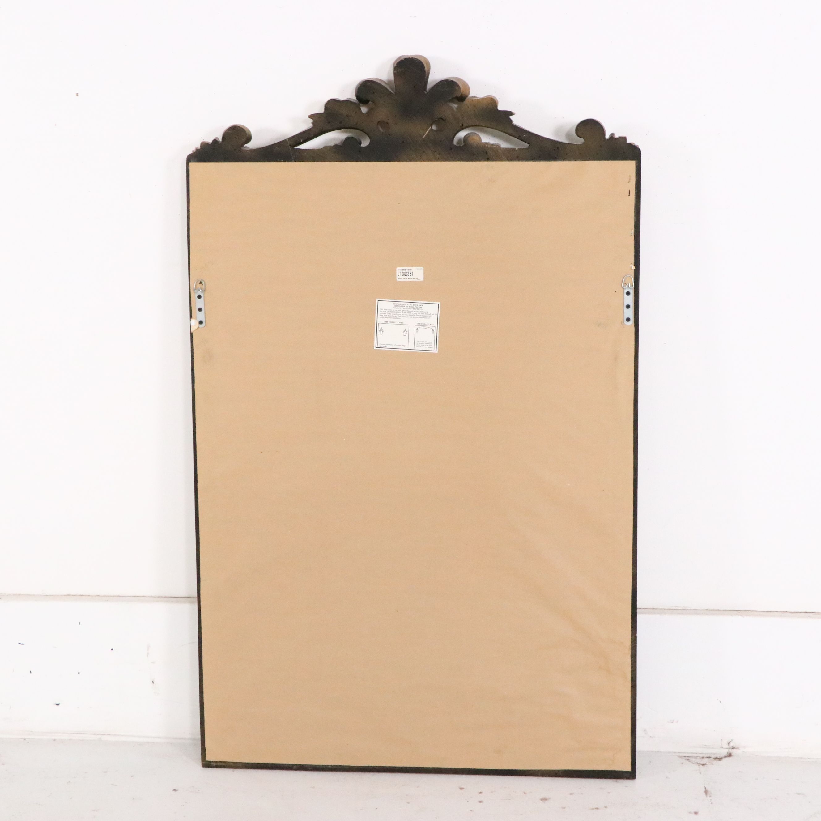 Uttermost French La Barge Style Black and Gilt Finished Wall Mirror