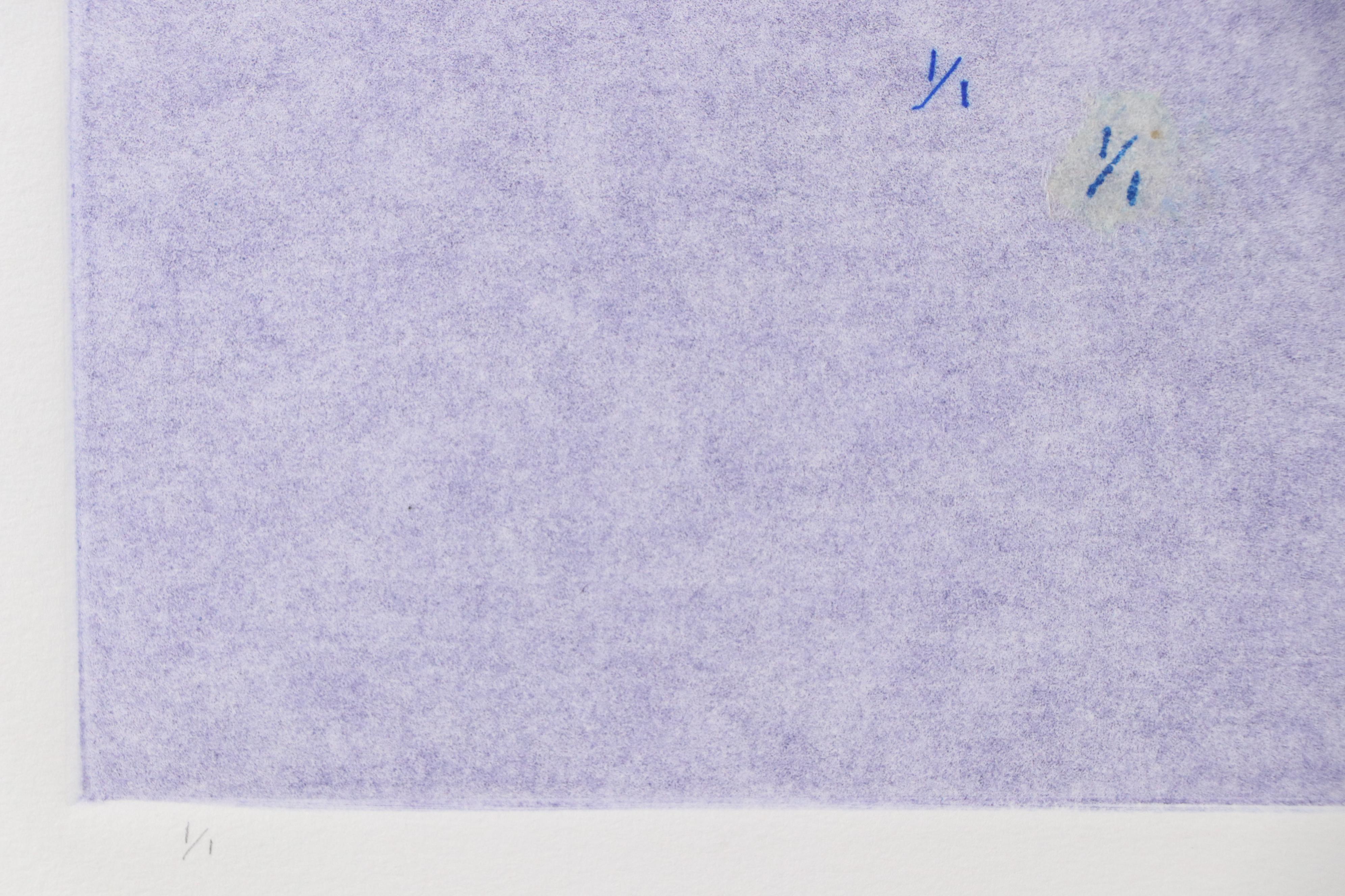 Marilyn Simon Monoprint Hebrew Scripture Diptych, Late 20th Century