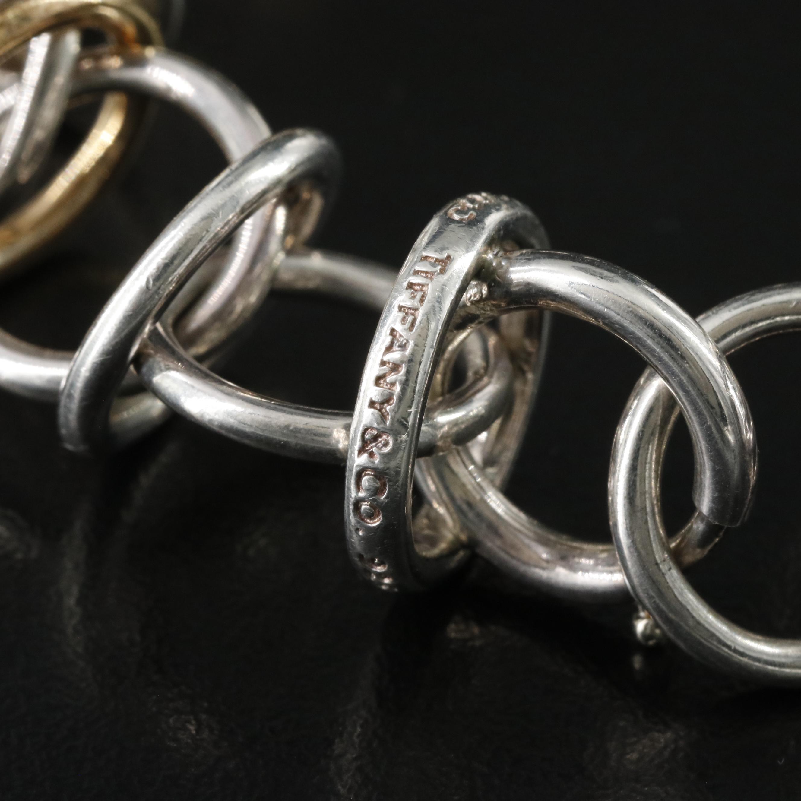 Paloma Picasso for Tiffany & Co. Sterling 18K Interlocking Circles Link Bracelet