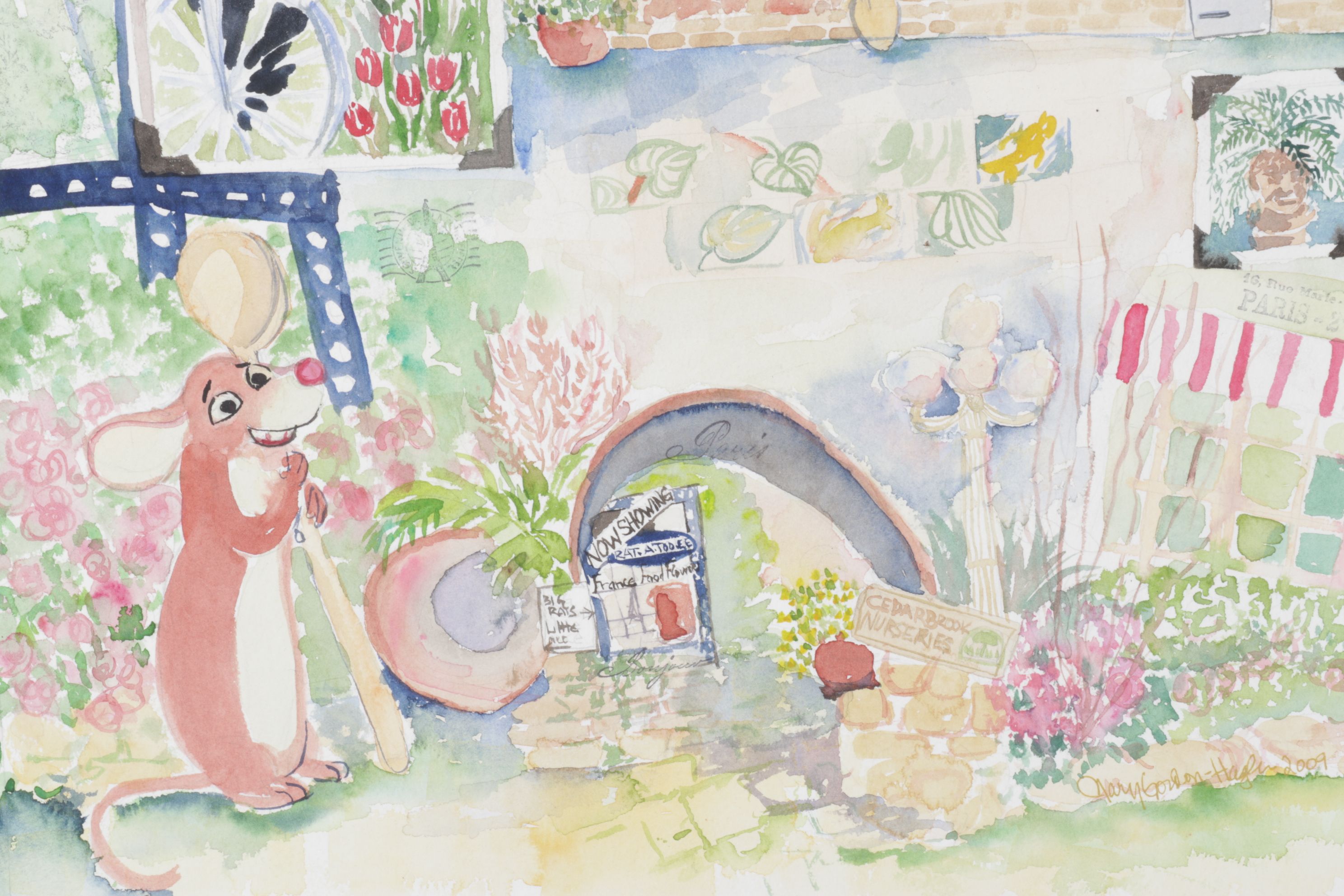 Mary Gordon-Hagler Watercolor Painting Inspired by Disney's "Ratatouille", 2009