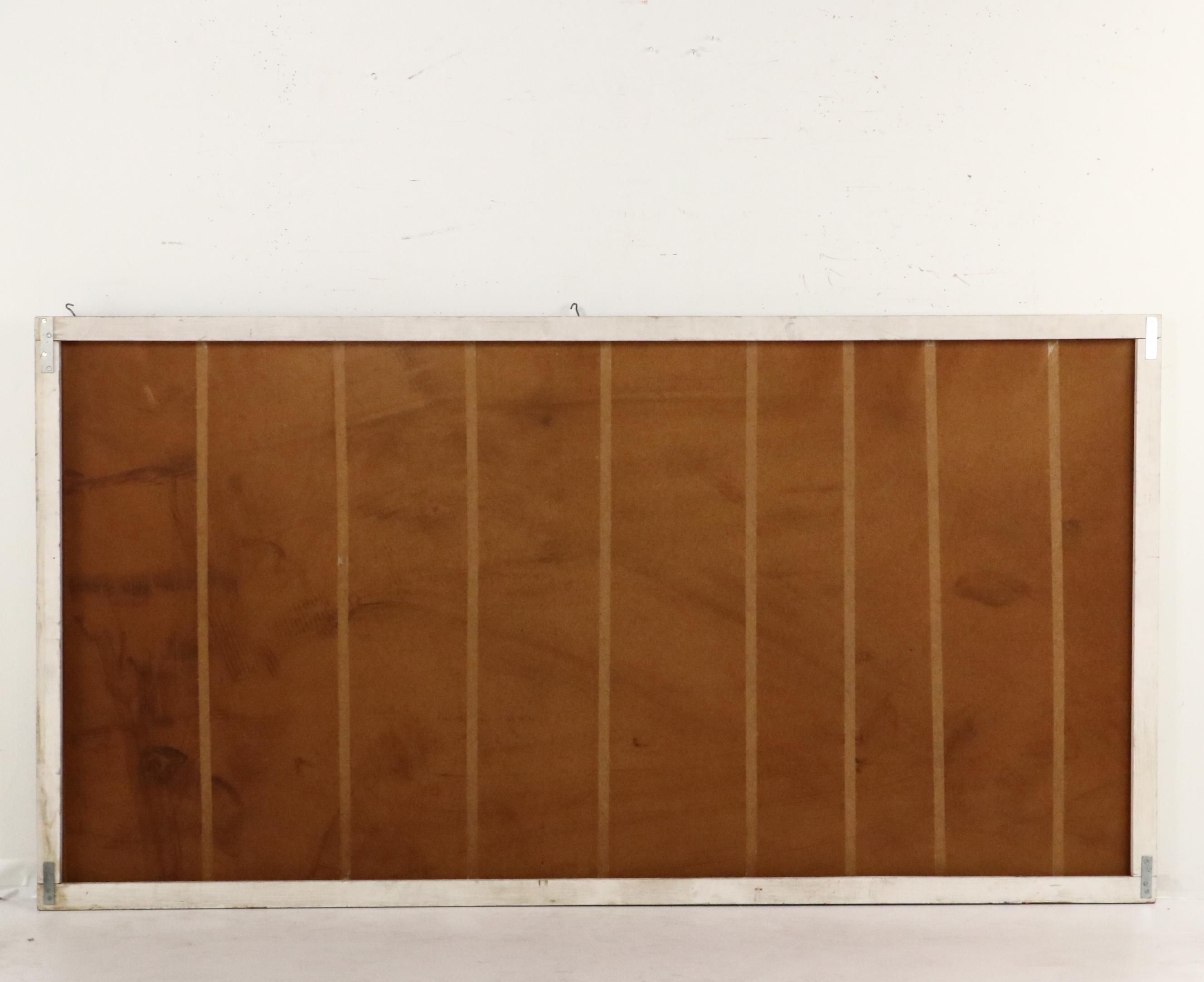 Large-Scale River Landscape Oil Painting of Bridge, Late 20th Century