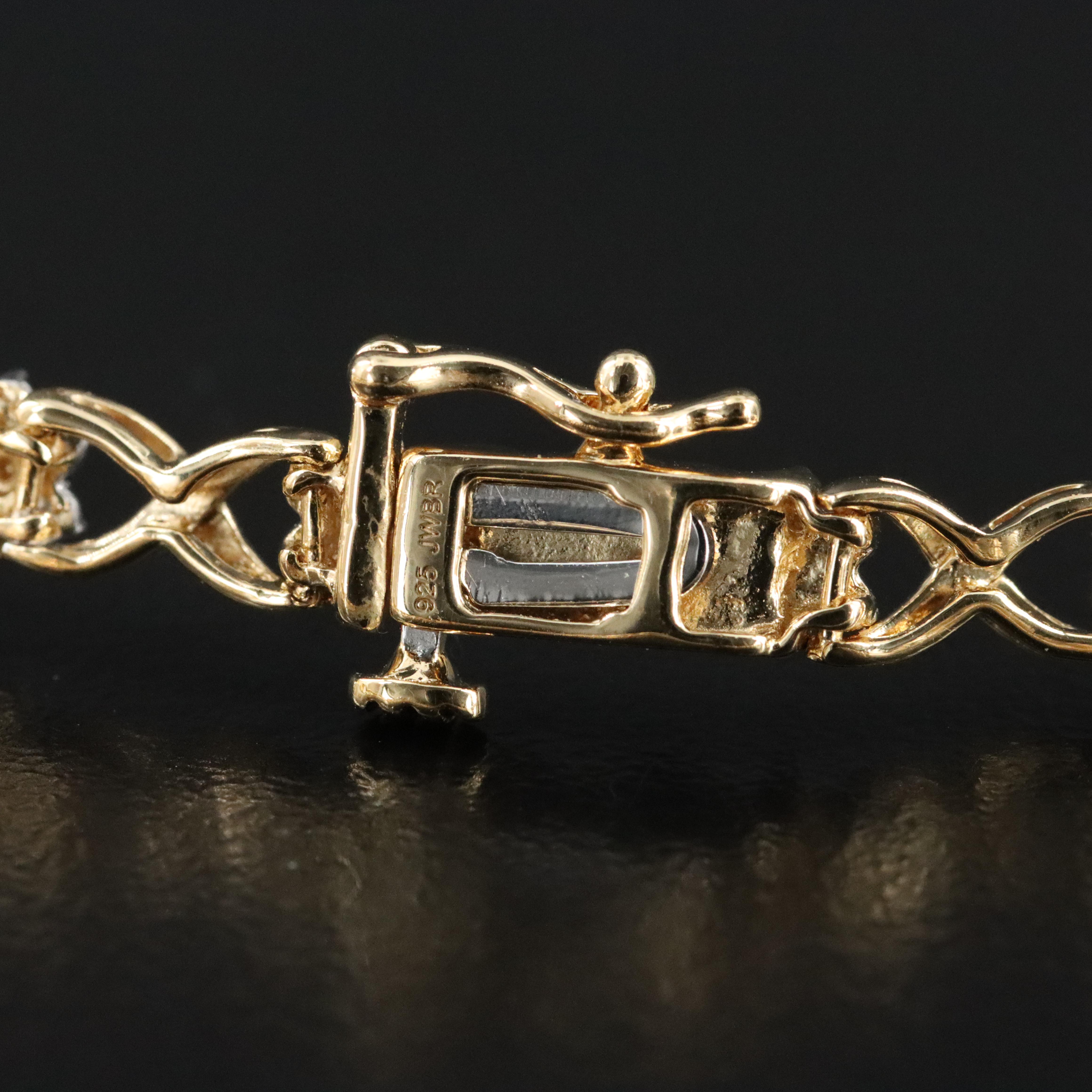 Sterling Diamond Bracelet with Gold-Tone Finish