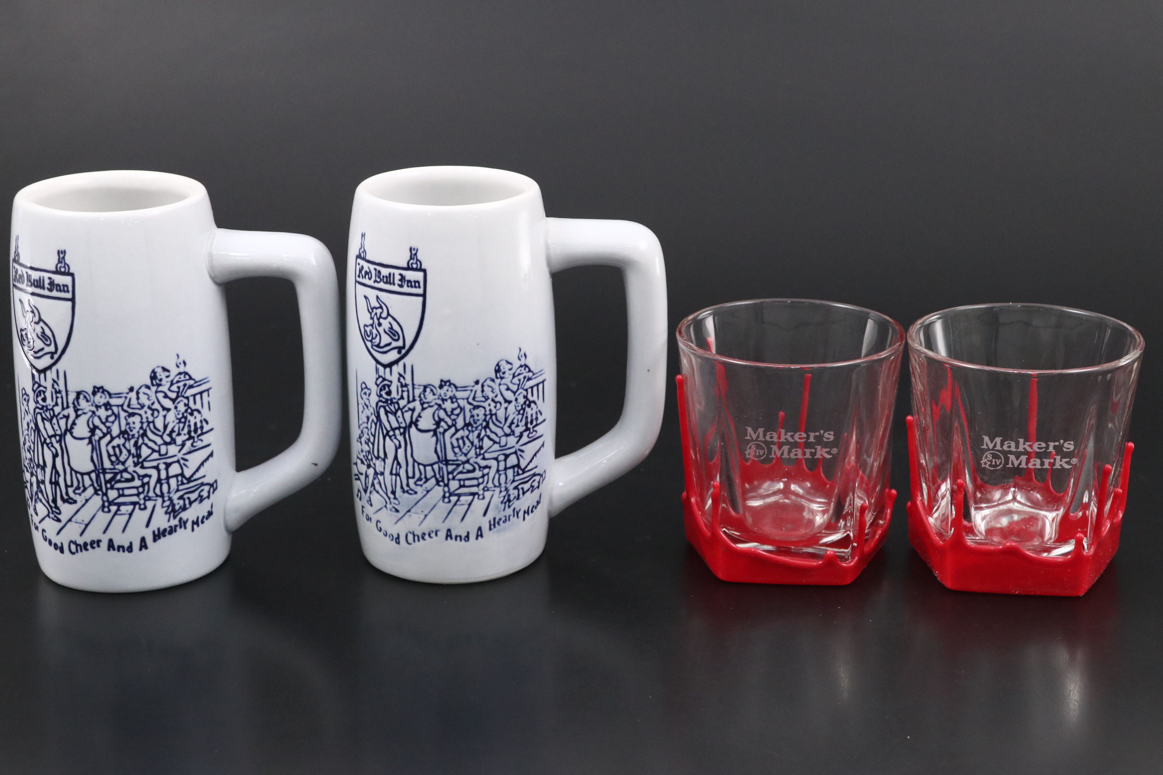 Makers Mark Tumblers with Ceramarte Brazil Beer Steins and Other Glasses