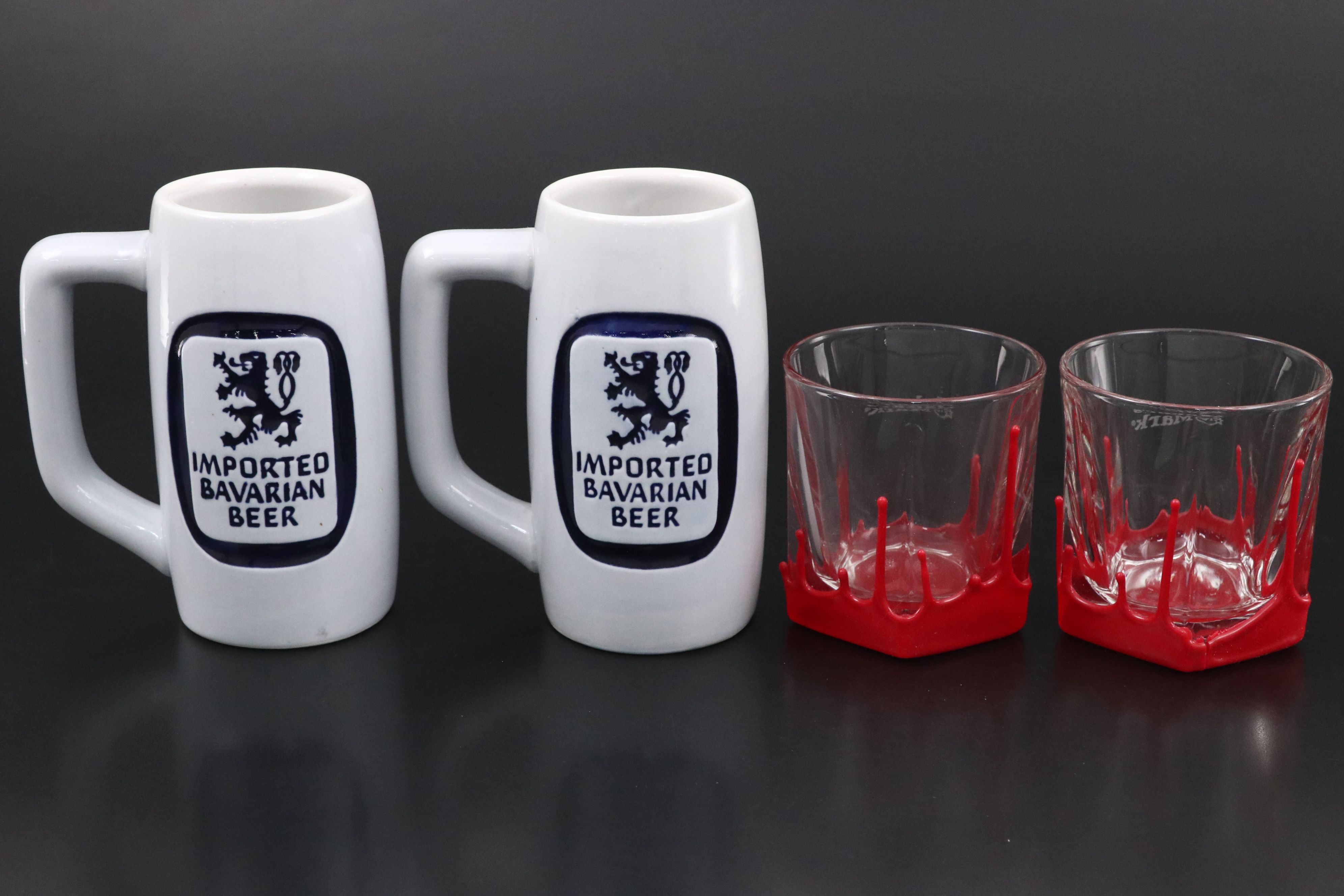 Makers Mark Tumblers with Ceramarte Brazil Beer Steins and Other Glasses