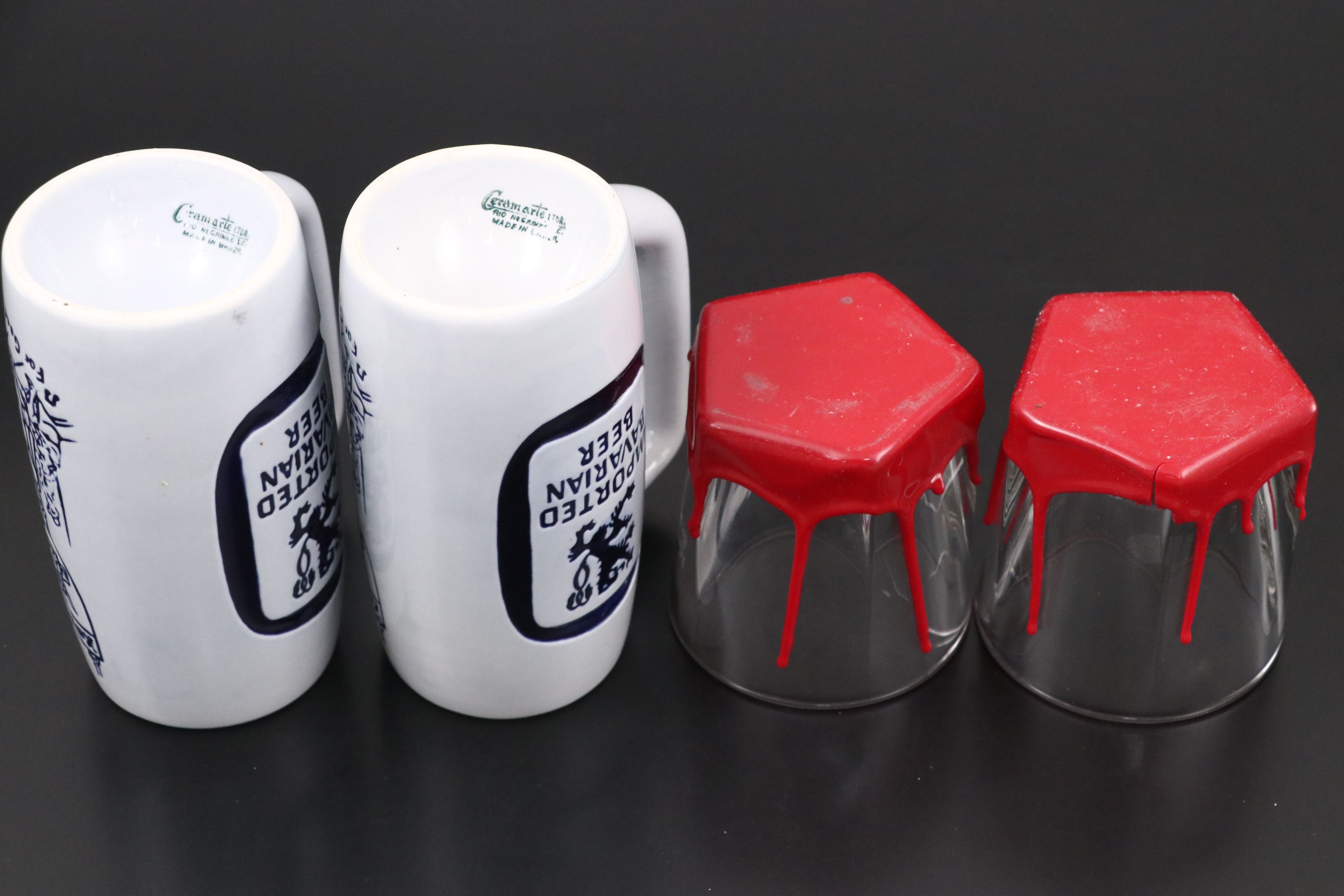 Makers Mark Tumblers with Ceramarte Brazil Beer Steins and Other Glasses