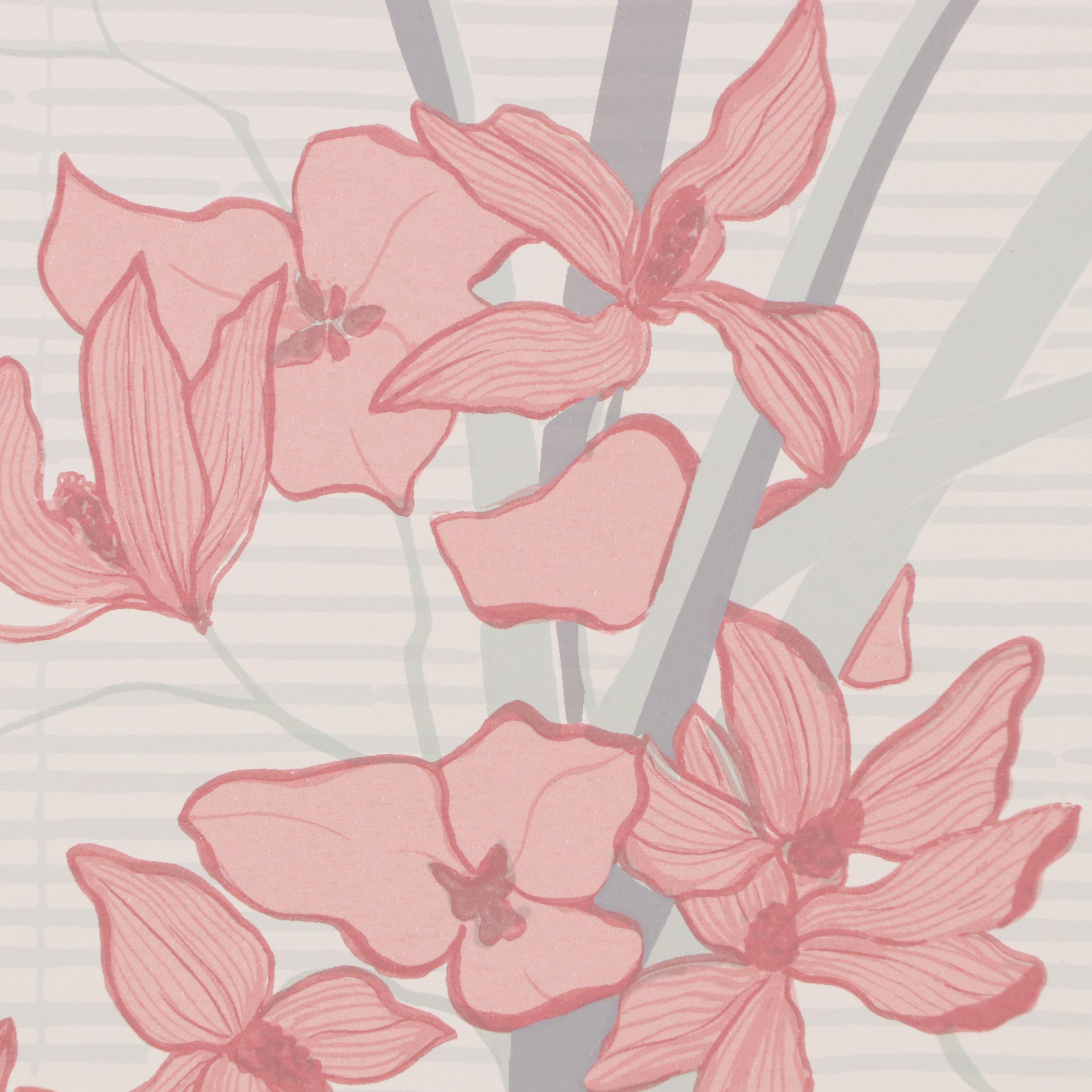 Floral Still Life Serigraph "Art Deco II," Circa 1975