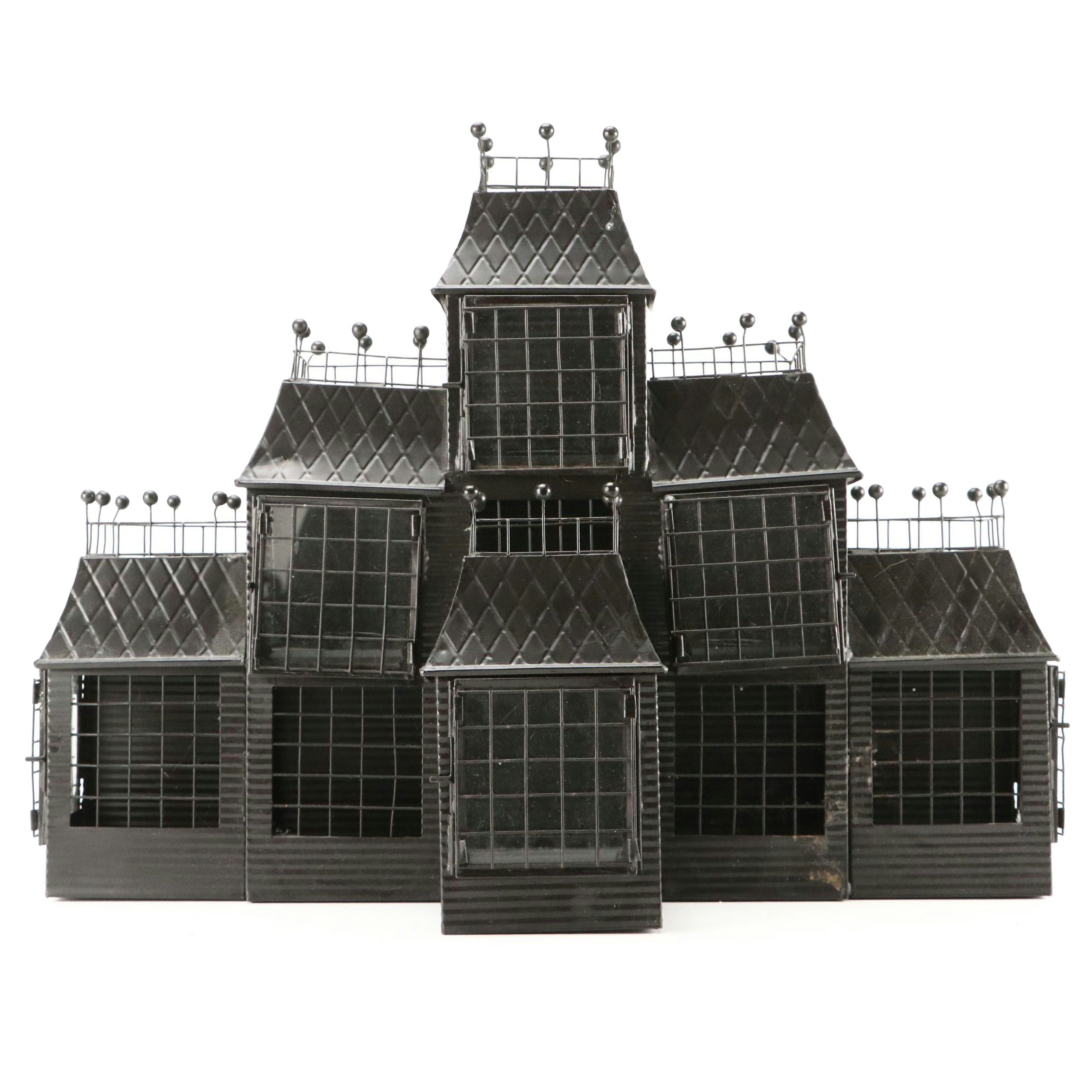 Metal Haunted House Tea Light Luminary