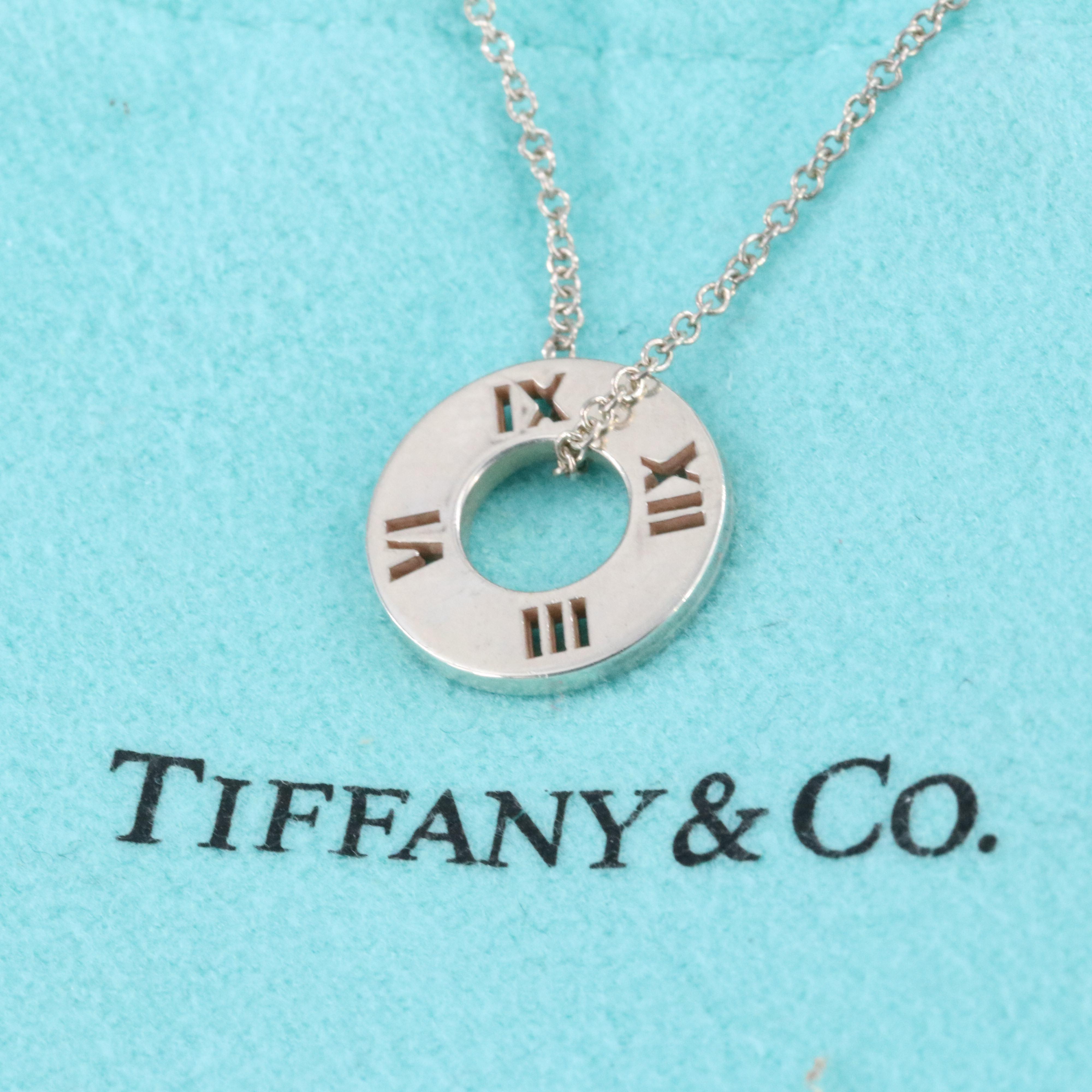 Tiffany & Co. Atlas Sterling Cutout Circle Pendant Necklace