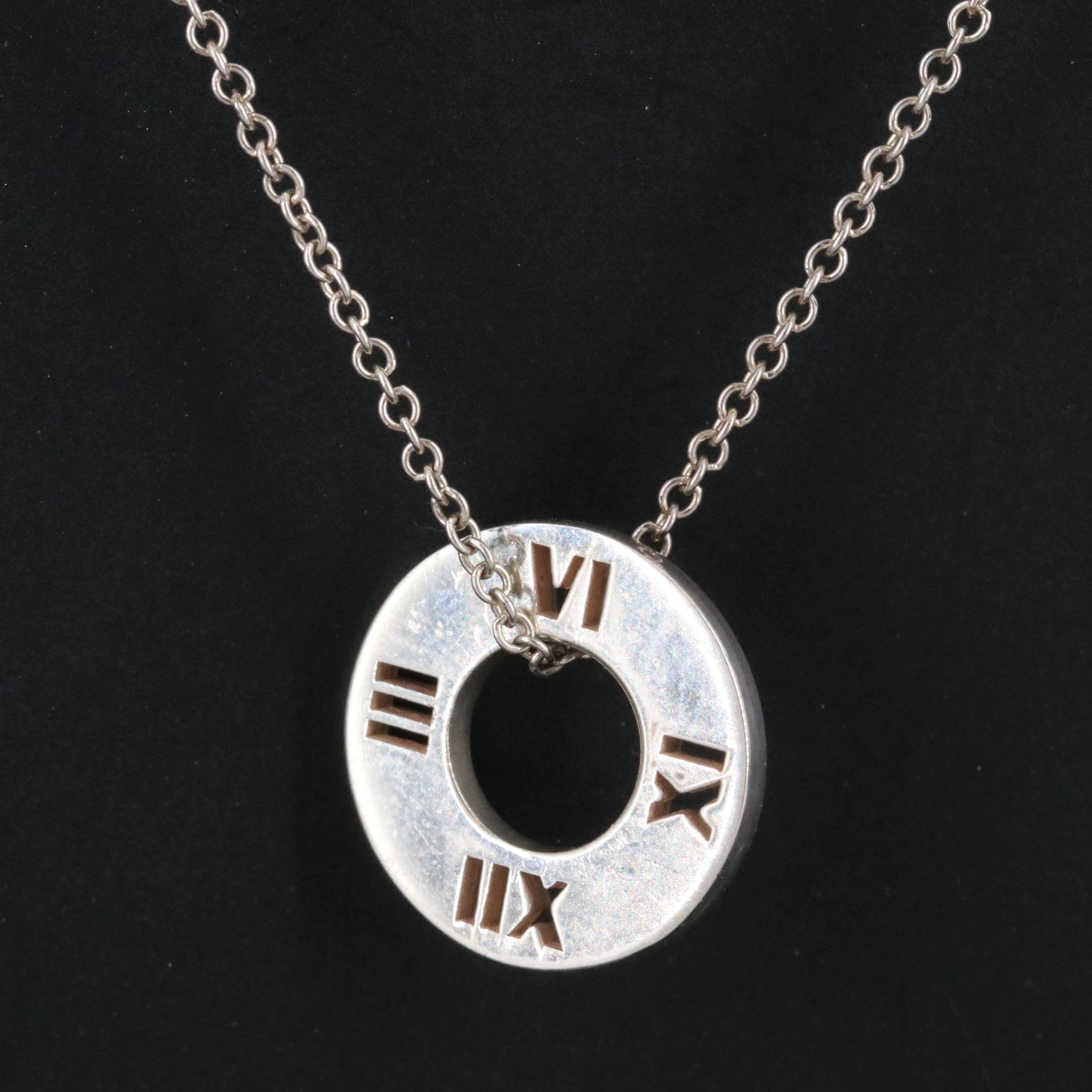 Tiffany & Co. Atlas Sterling Cutout Circle Pendant Necklace