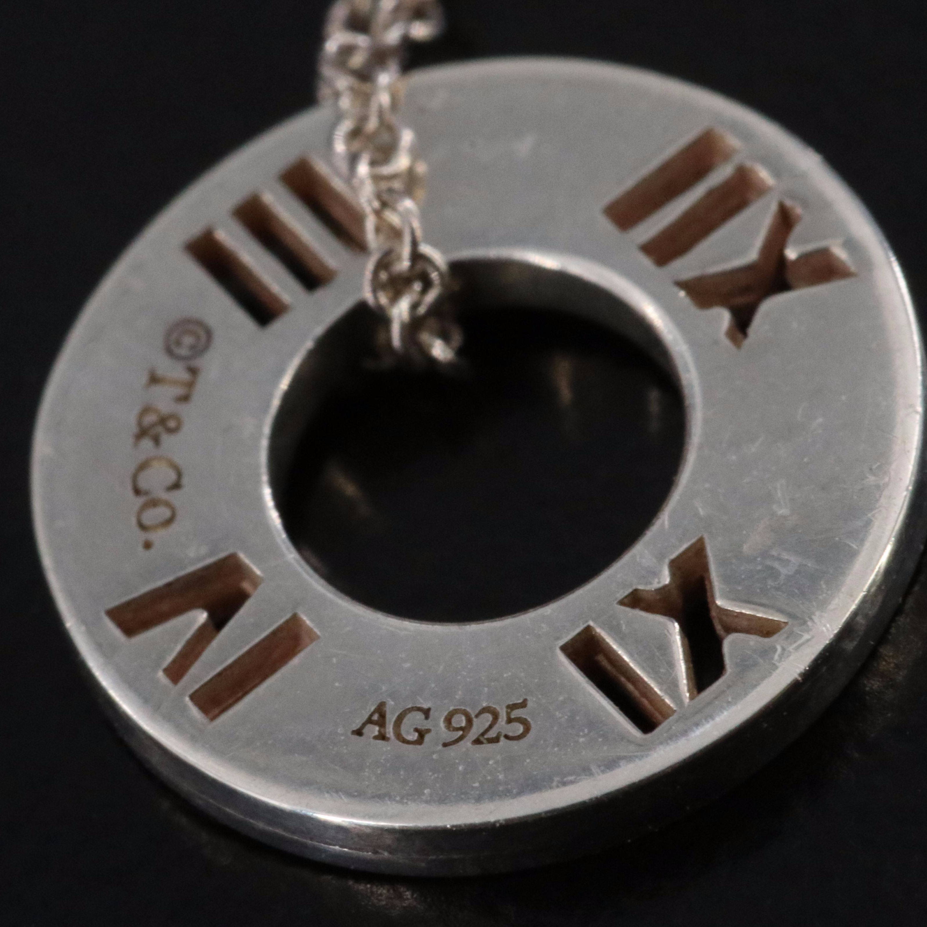 Tiffany & Co. Atlas Sterling Cutout Circle Pendant Necklace