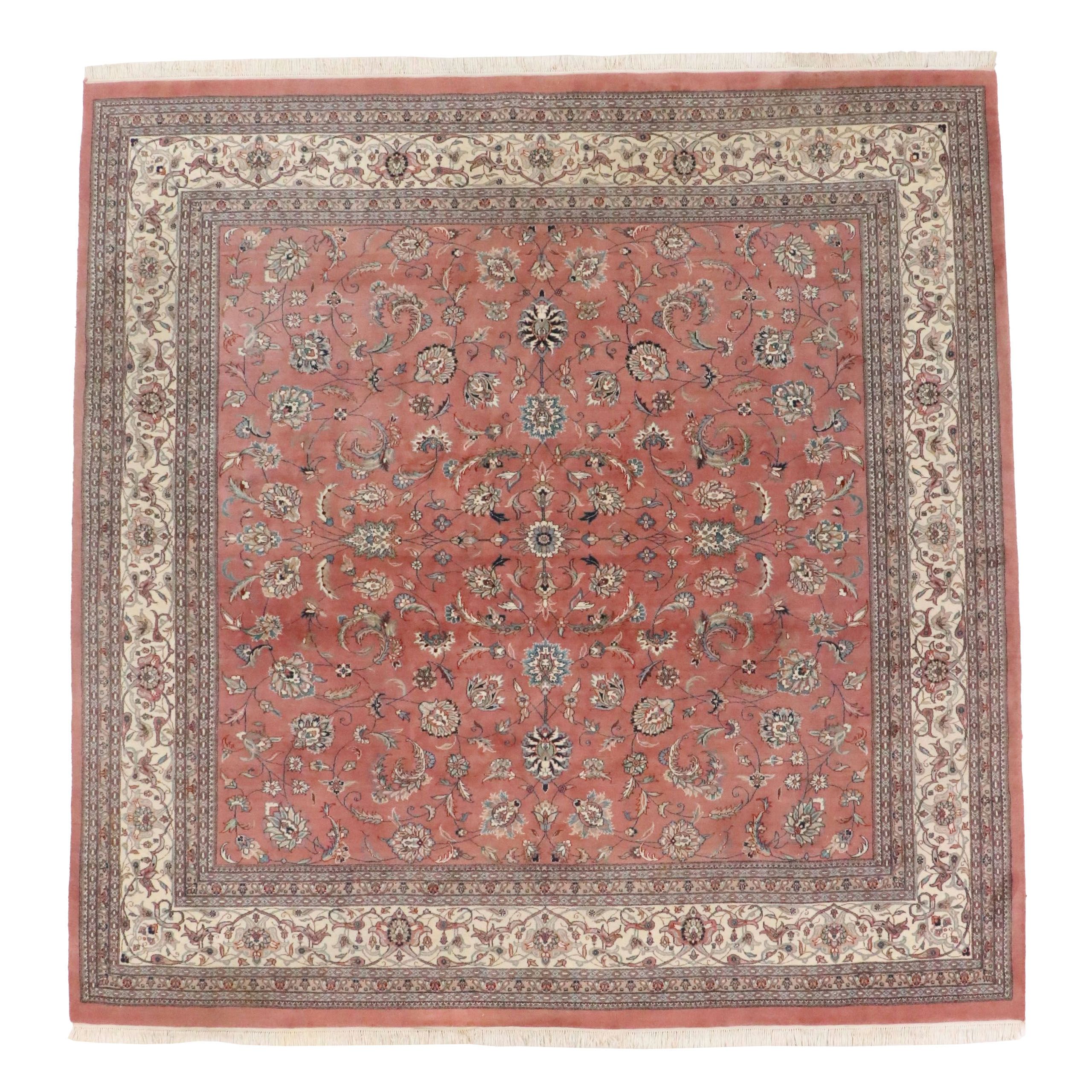 12' x 12'7 Hand-Knotted Sino-Persian Tabriz Room-Sized Rug