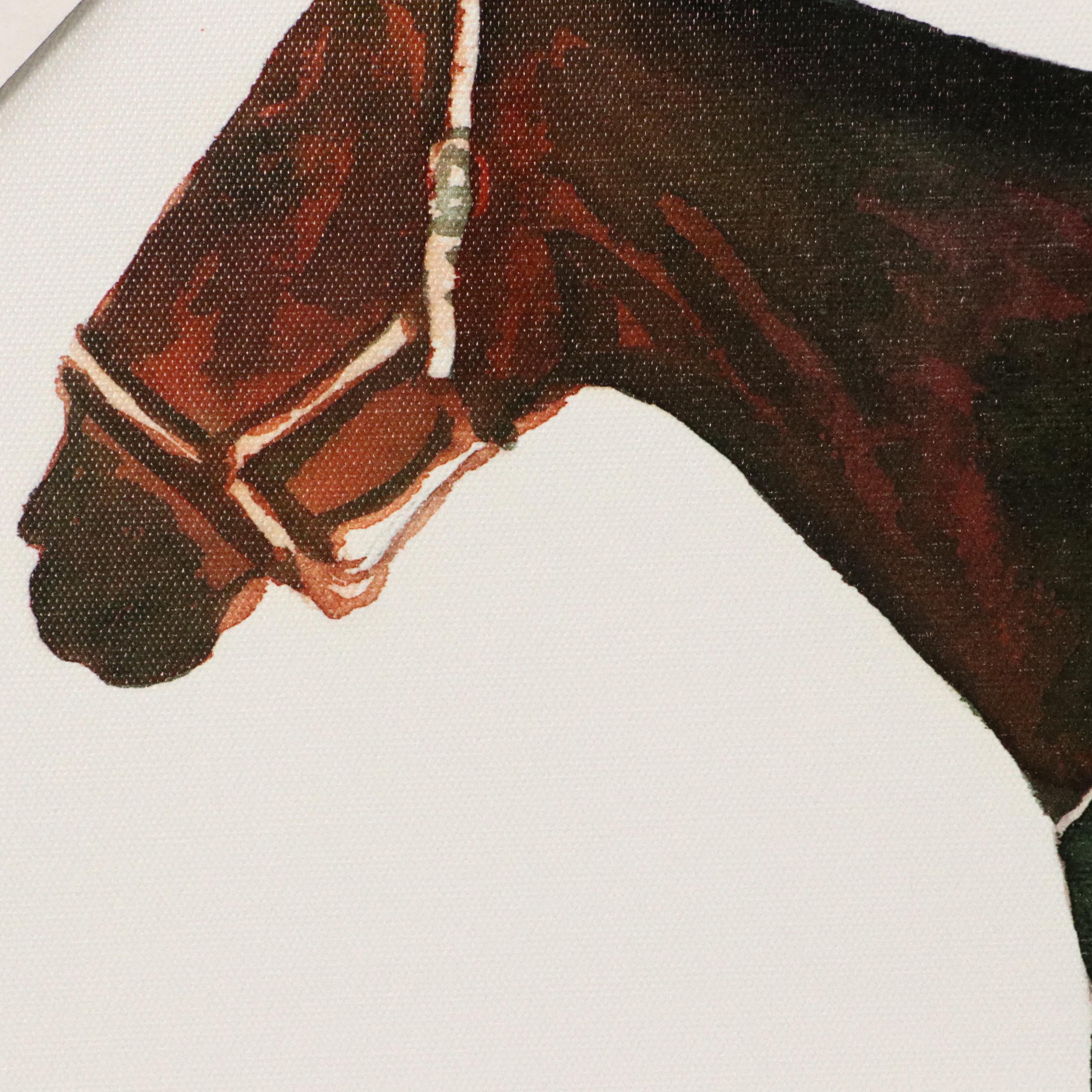 Giclée of Horse Wearing Green Fleece, 21st Century
