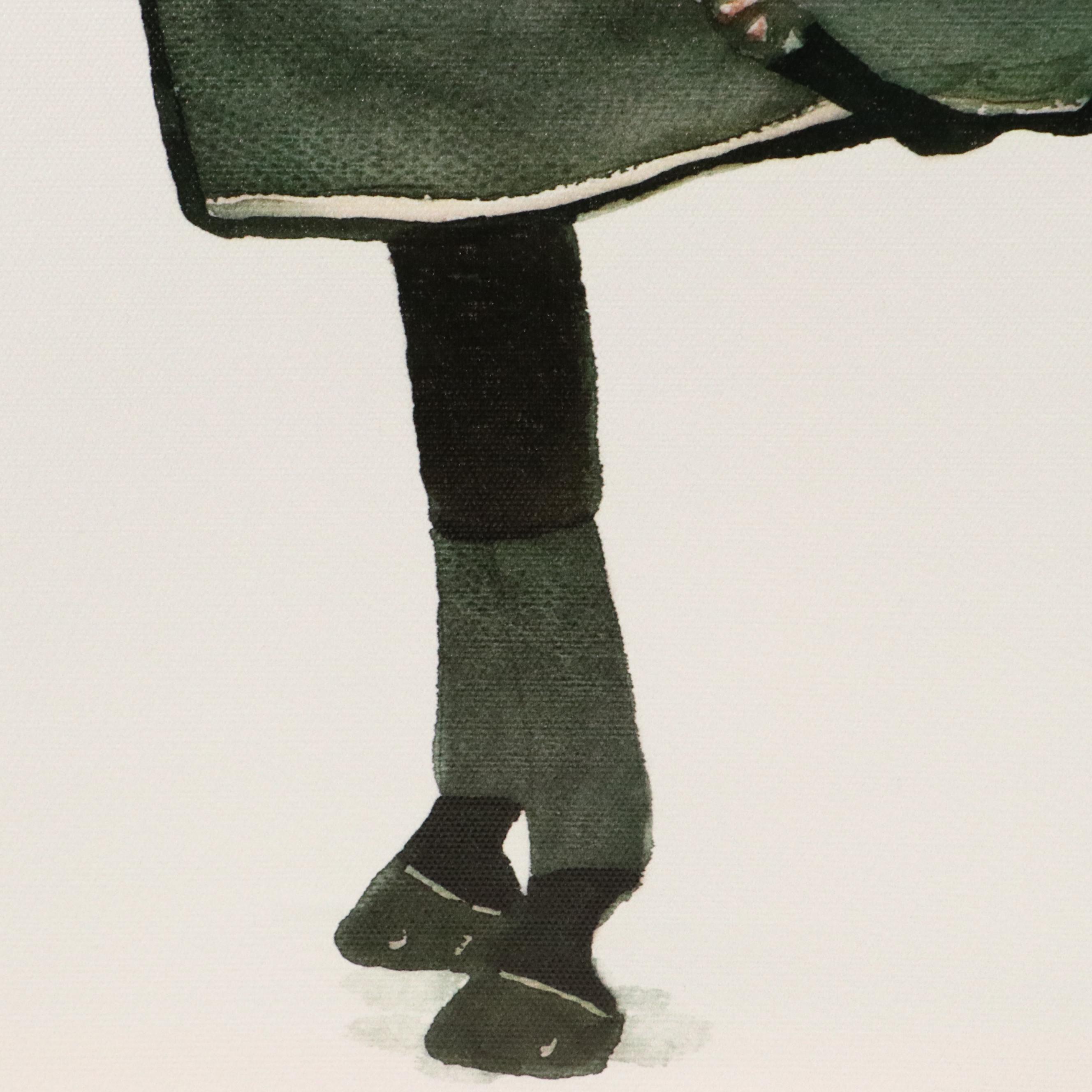 Giclée of Horse Wearing Green Fleece, 21st Century