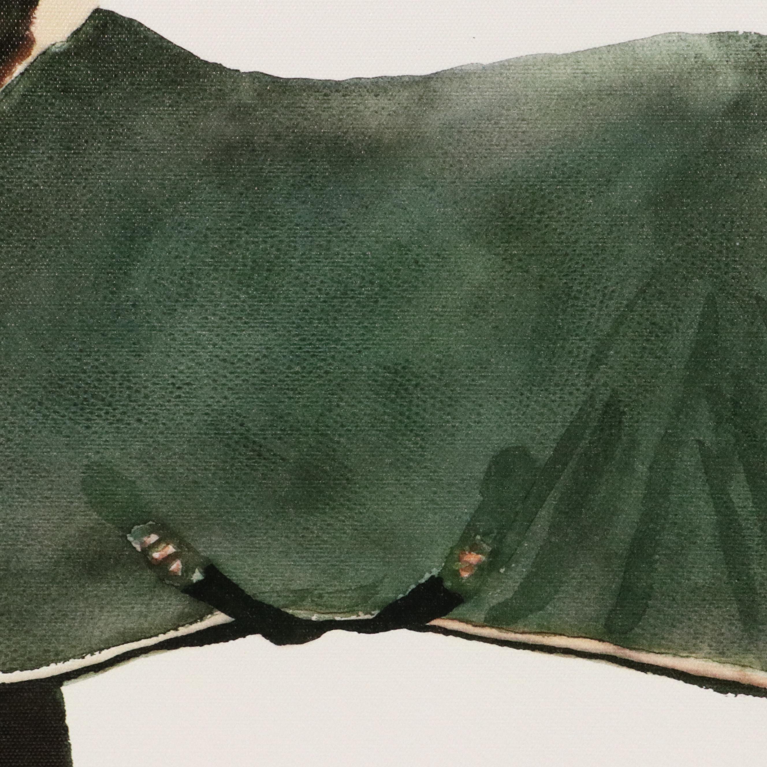 Giclée of Horse Wearing Green Fleece, 21st Century