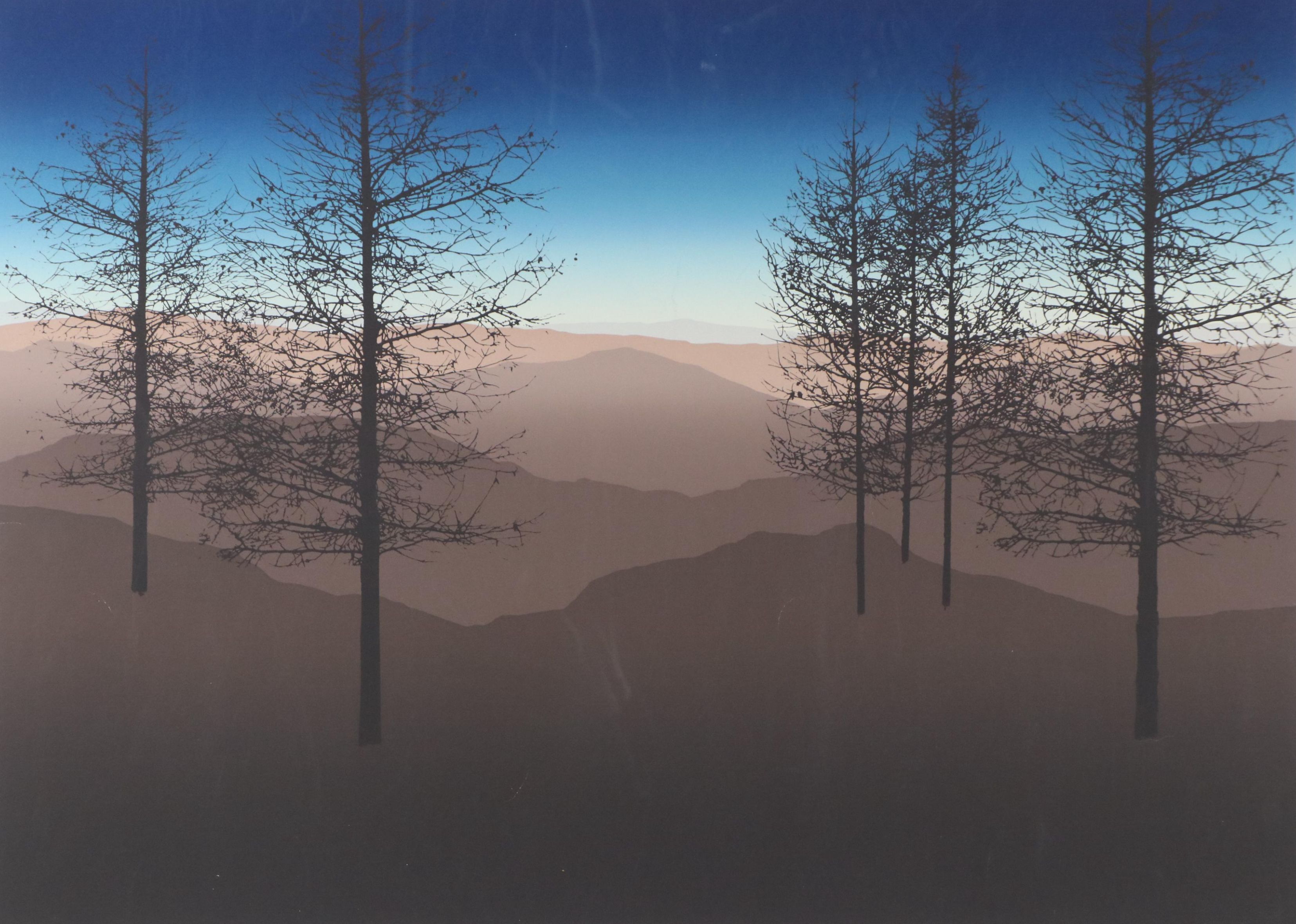 Wilderness Landscape Serigraph "Last Light," Late 20th Century